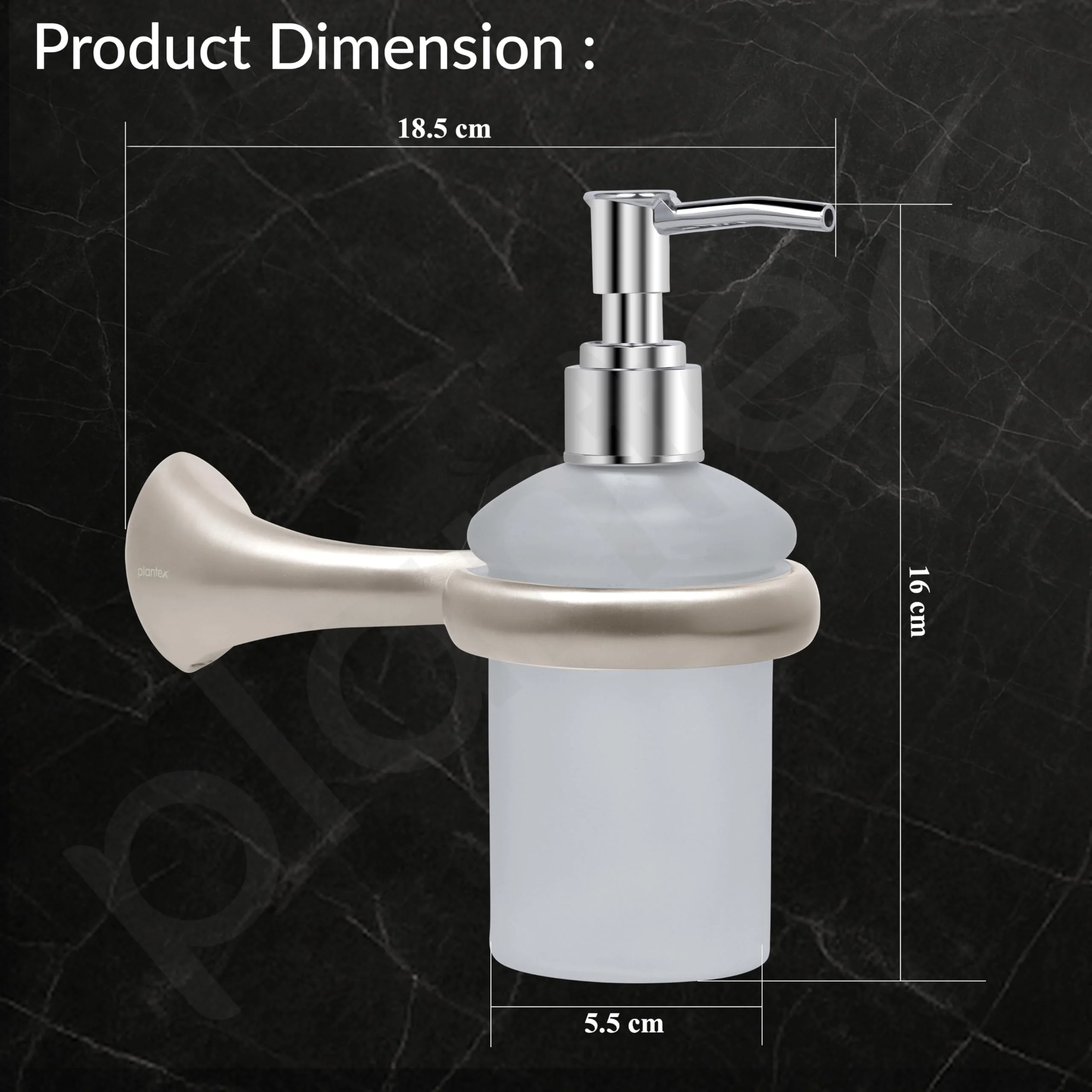 Plantex Smero Pure Brass Handwash Holder for Wash Basin/Liquid Soap Dispenser/Shampoo Dispenser - Effect (Satin Matt) - Image 4