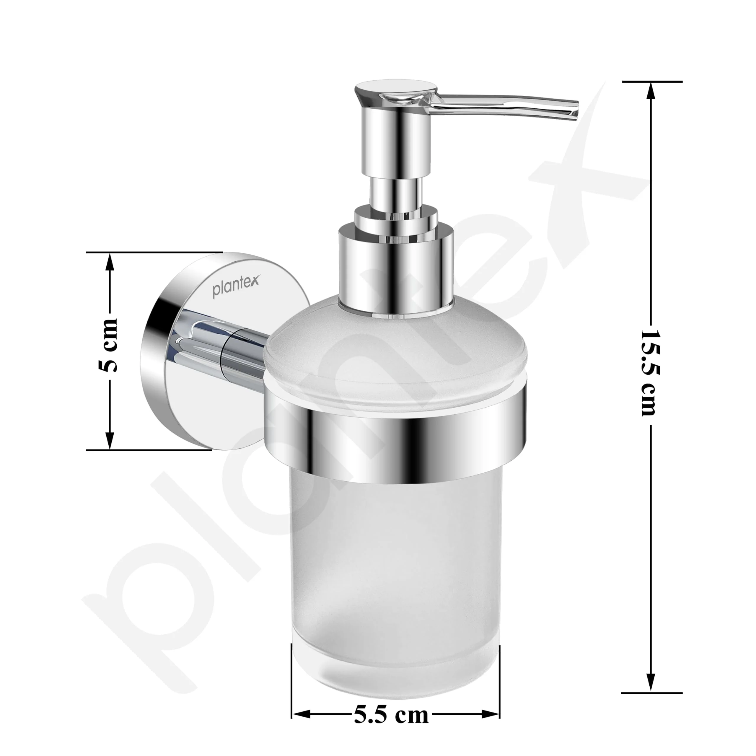 Plantex Smero Pure Brass Made Hand Wash Holder for Wash Basin/Liquid Soap Dispenser/Shampoo Dispenser - Circle (Chrome) - Image 3