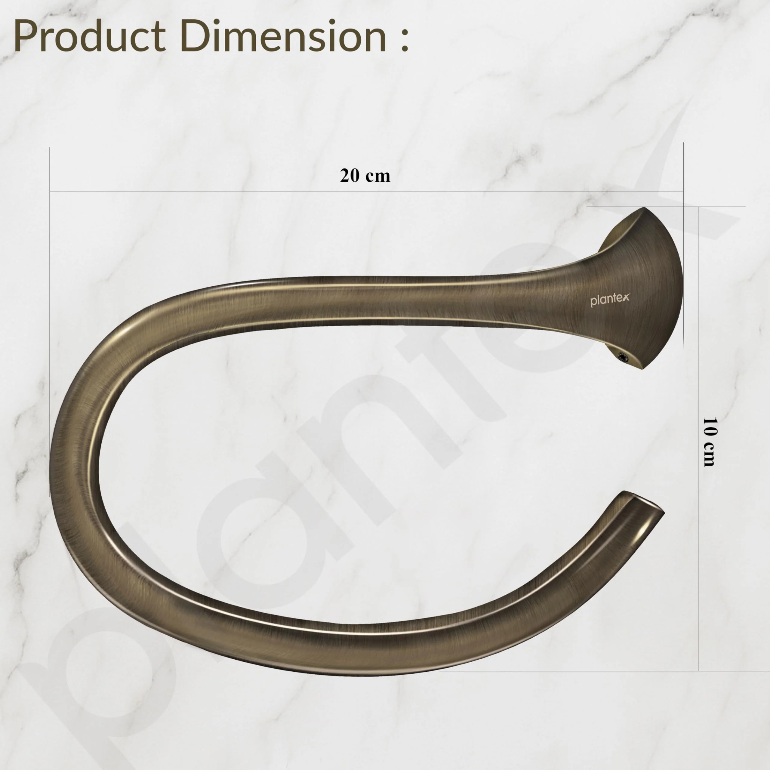 Plantex Smero Pure Brass Napkin Hanger for Bathroom/Hand Napkin Ring/Napkin Holder for Wash Basin/Bathroom Accessories - Contrive(Rich Antique) - Image 2
