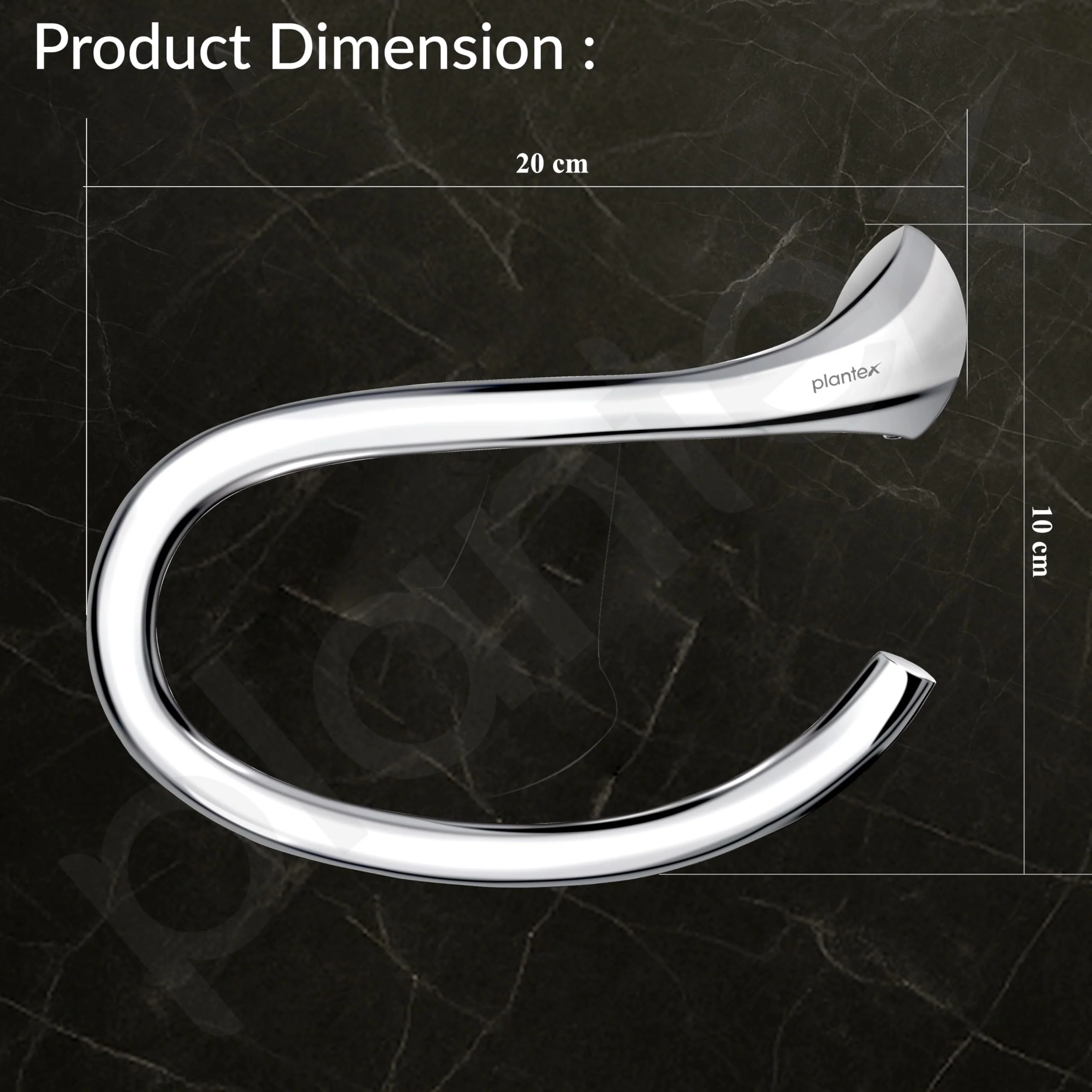 Plantex Smero Pure Brass Napkin Hanger/Towel Hanger for Wash Basin/Towel Ring for Kitchen/Bathroom Accessories - Craft(Chrome) - Image 2