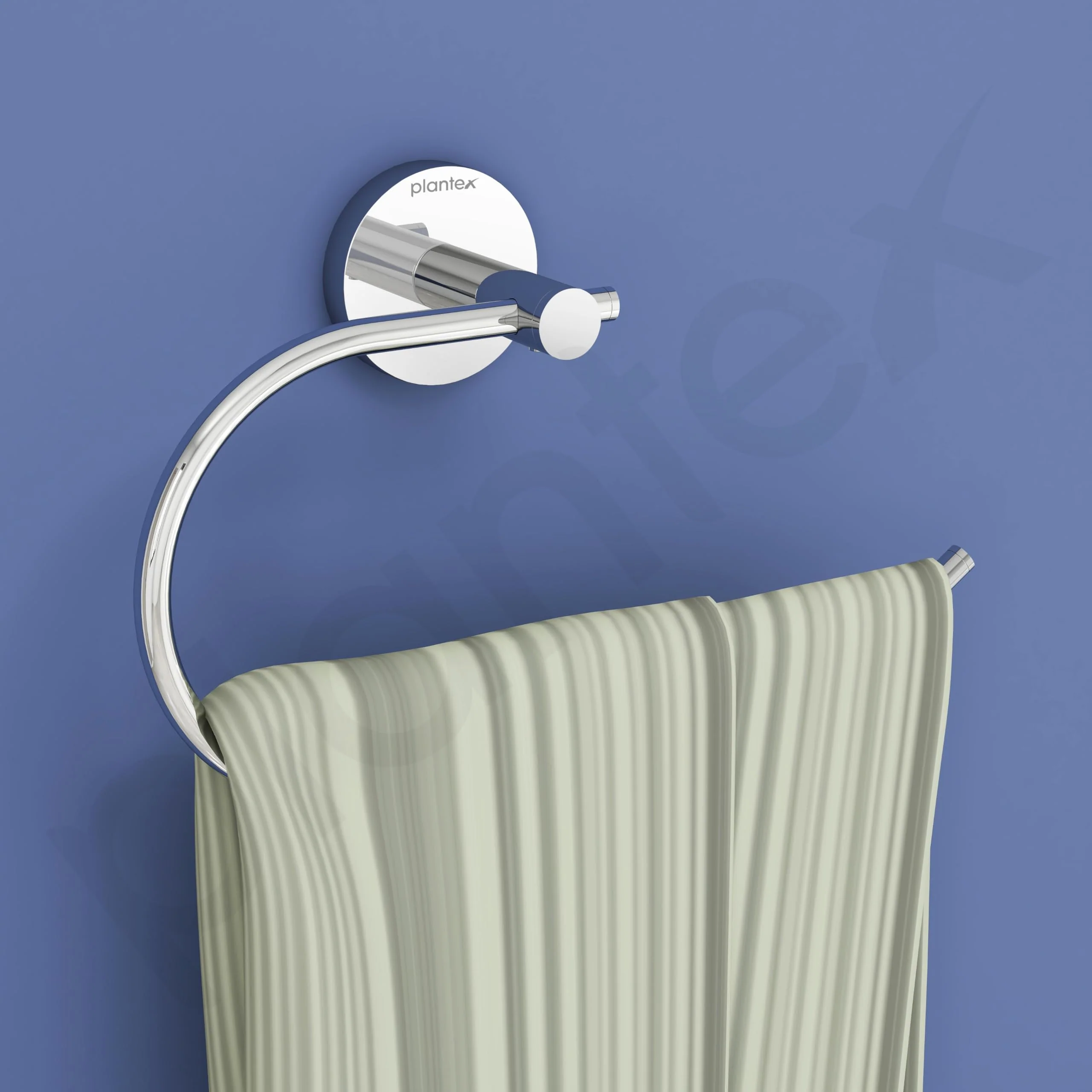 Plantex Smero Pure Brass Sleek Napkin Holder/Ring/Hand Napkin Holder for Wash Basin/Bathroom Accessories - Circle(Chrome) - Image 5