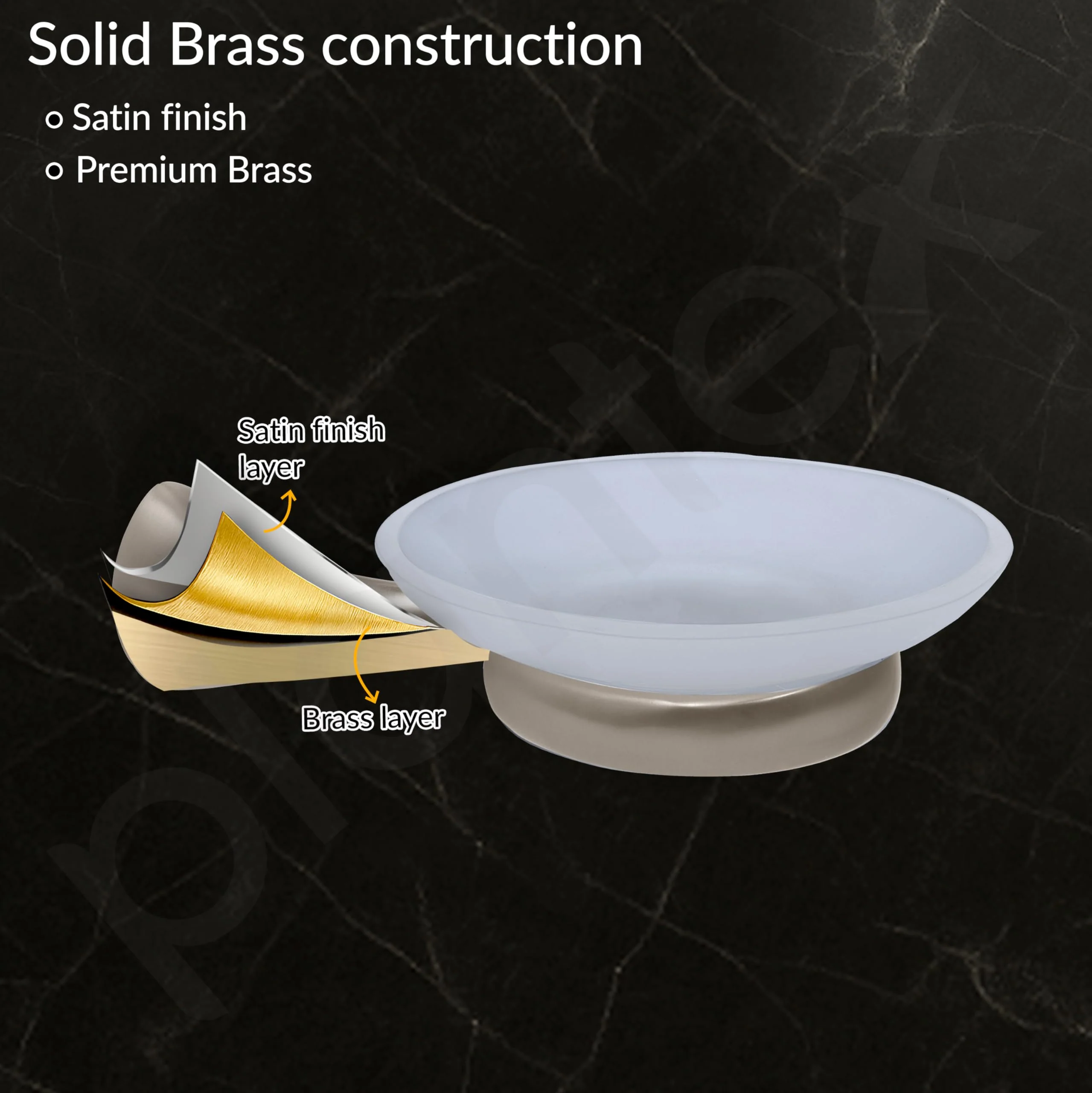 Plantex Smero Pure Brass Soap Holder for Bathroom and Kitchen/Soap Stand/Soap Dish/Soap Case/Bathroom Accessories - Effect (Satin Matt) - Image 3
