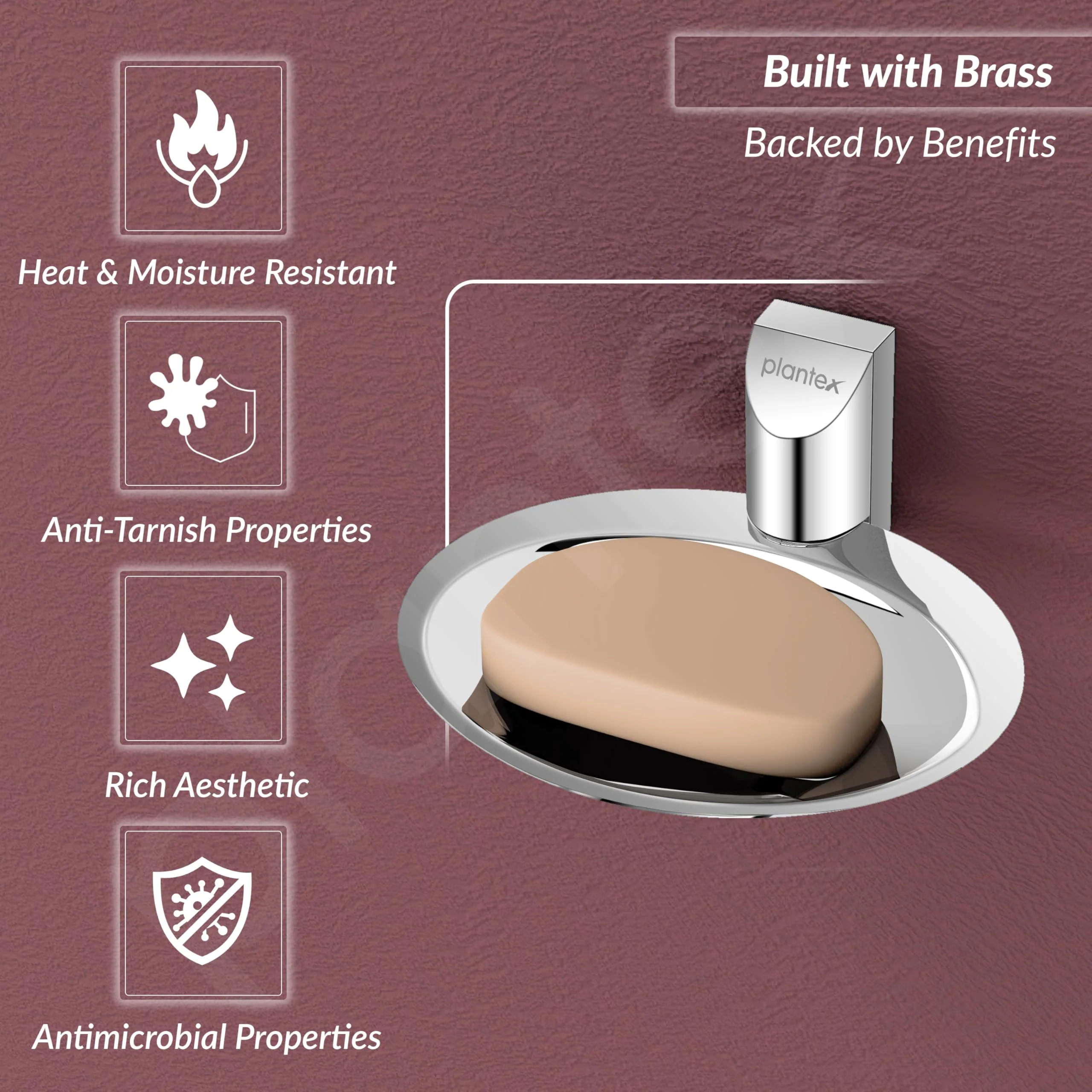 Plantex Smero Pure Brass Soap Holder for Bathroom & Kitchen/Soap Stand/Case/Dish/Bathroom Accessories - Superb (Chrome) - Image 6