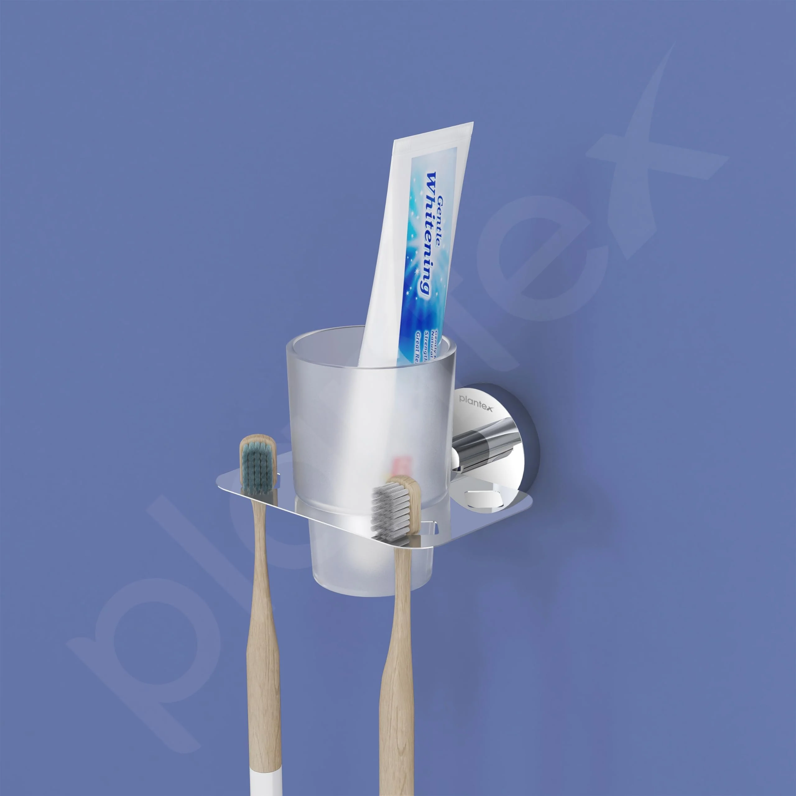 Plantex Smero Pure Brass Tooth Brush Holder/Tumbler Holder/Toothpaste Holder/Bathroom Accessories - Circle (Chrome) - Image 5