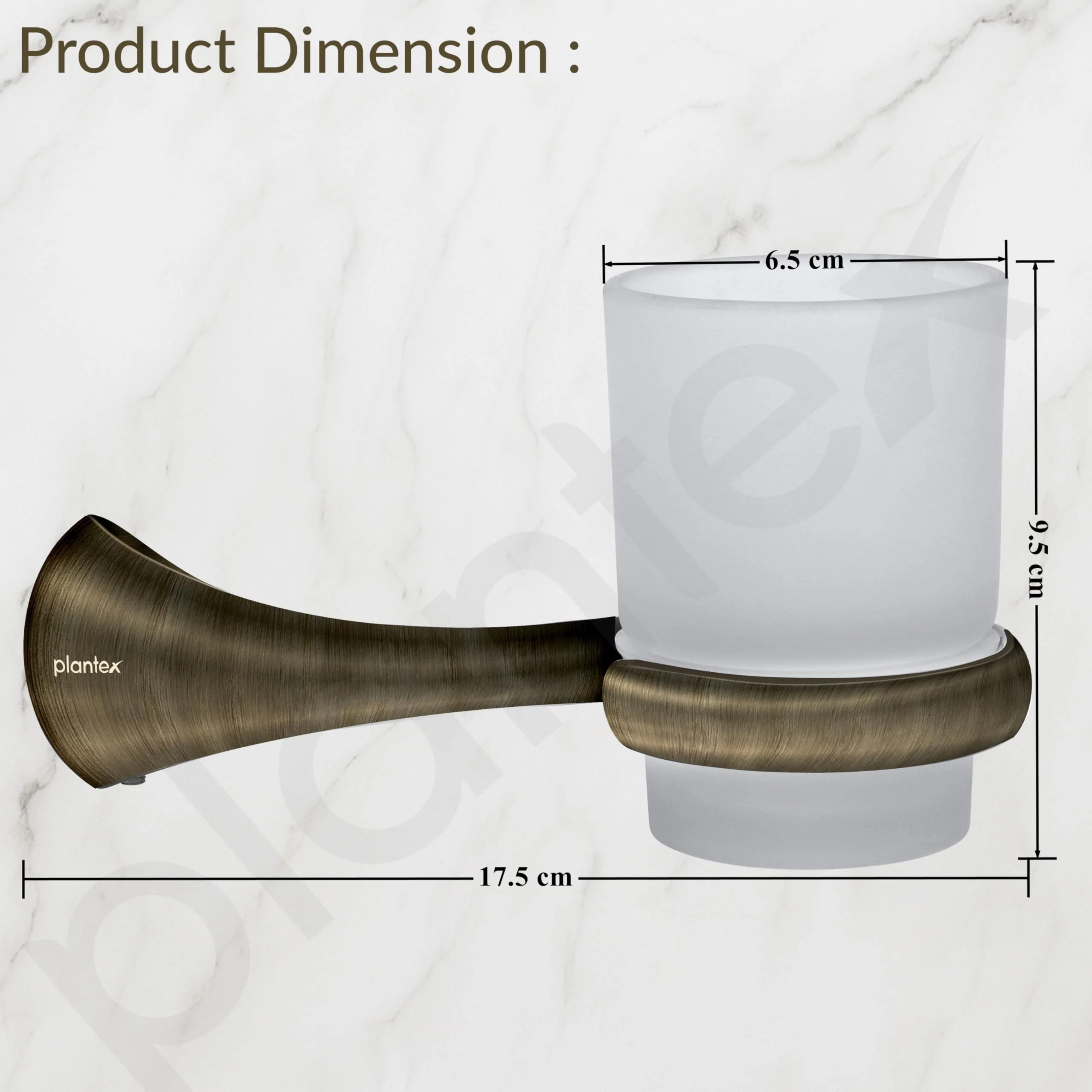 Plantex Smero Pure Brass Tooth Brush Holder/Tumbler Holder/Toothpaste Holder/Bathroom Accessories - Contrive (Rich Antique) - Image 2