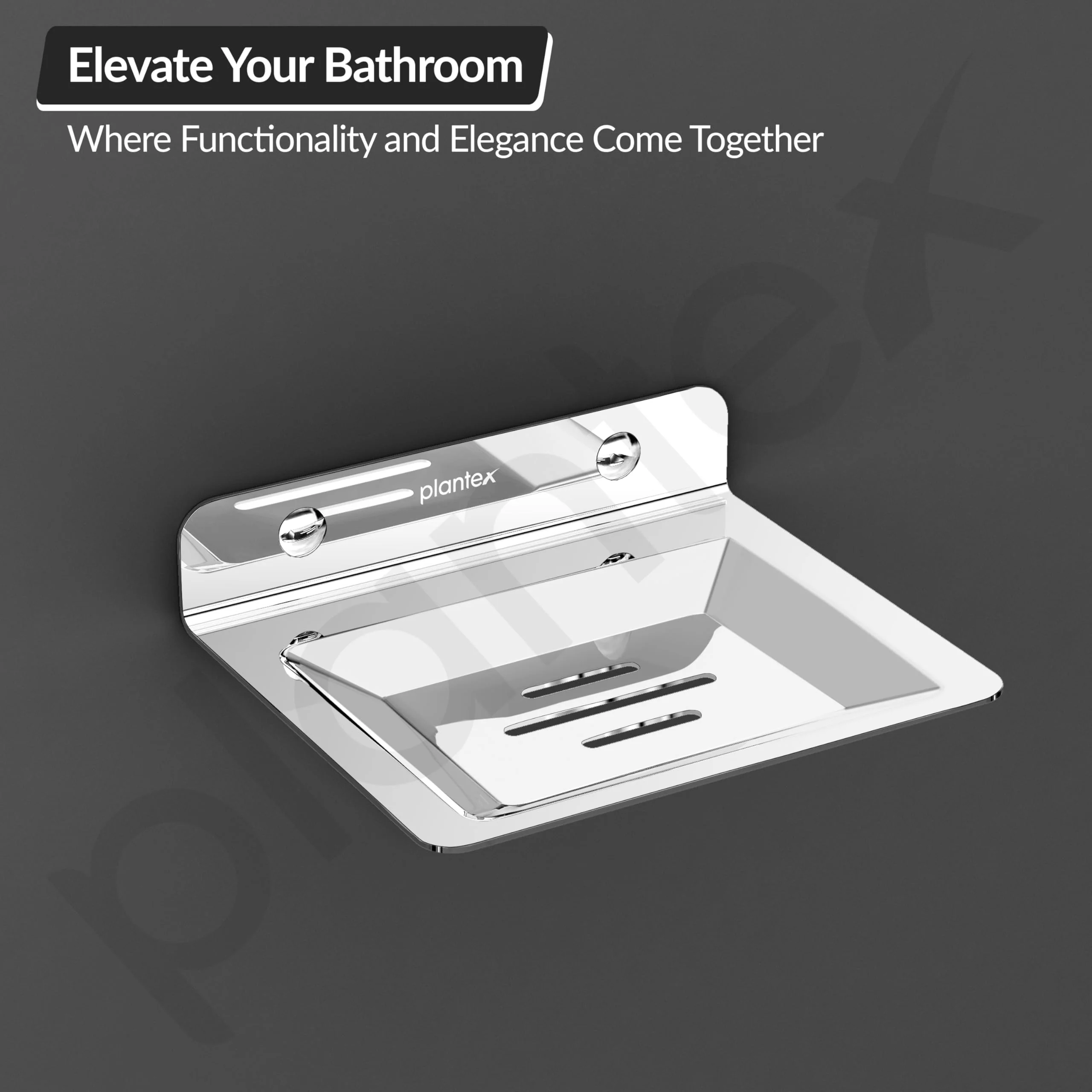 Plantex Soap Dish for Bathroom/Stainless Steel Wall Mounted Soap Holder/Case/Bathroom Accessories - (Chrome) - Image 7
