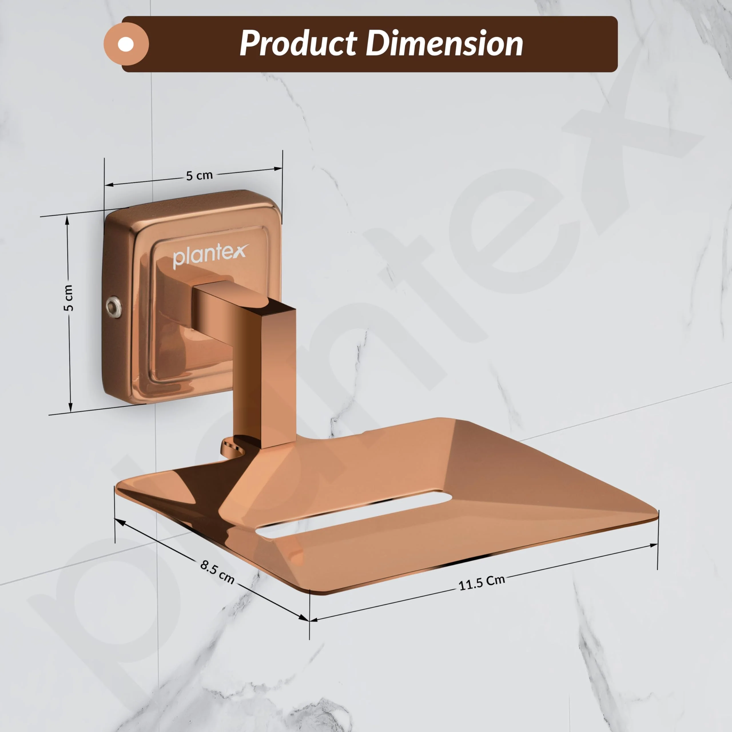 Plantex Soap Holder for Bathroom/304 Grade Stainless Steel Soap Case/Soap Stand/Bathroom Accessories - Pack of 1 (PVD Rose Gold) - Image 4