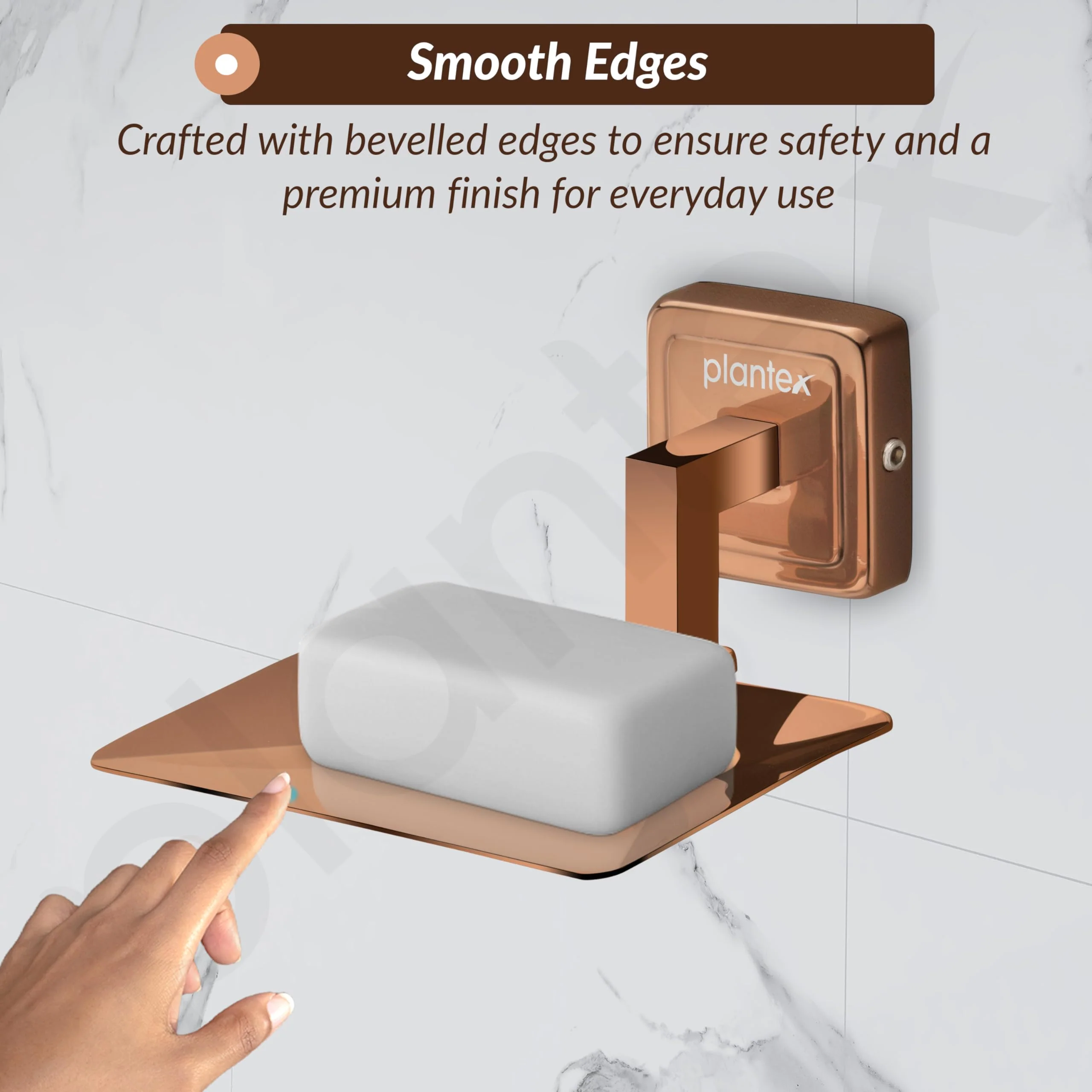 Plantex Soap Holder for Bathroom/304 Grade Stainless Steel Soap Case/Soap Stand/Bathroom Accessories - Pack of 1 (PVD Rose Gold) - Image 7
