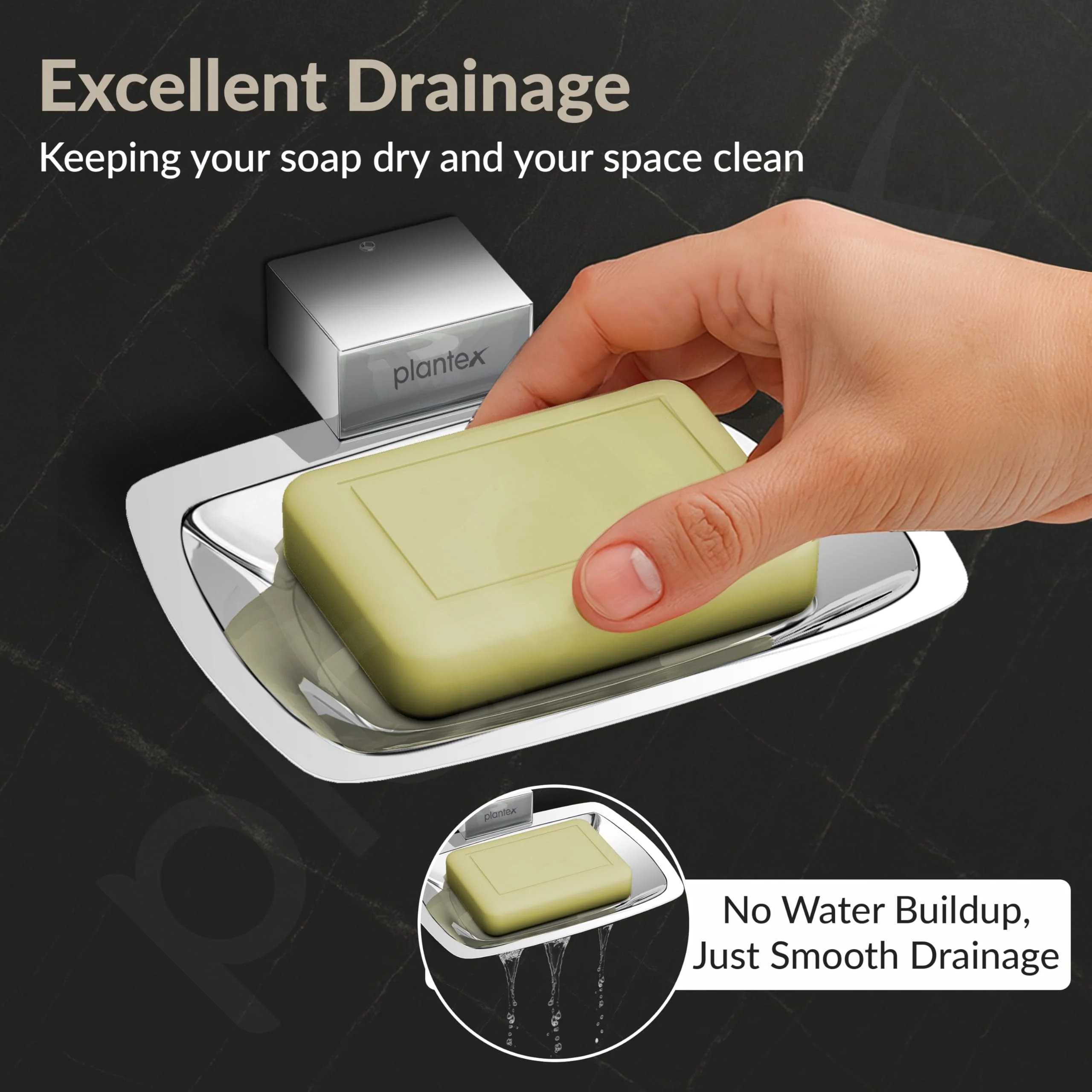 Plantex Soap Holder for Bathroom/304 Grade Stainless Steel Soap Dish/Soap Case/Soap Stand/Bathroom Accessories - Pack of 1 (Tesla, 2701, Chrome) - Image 6