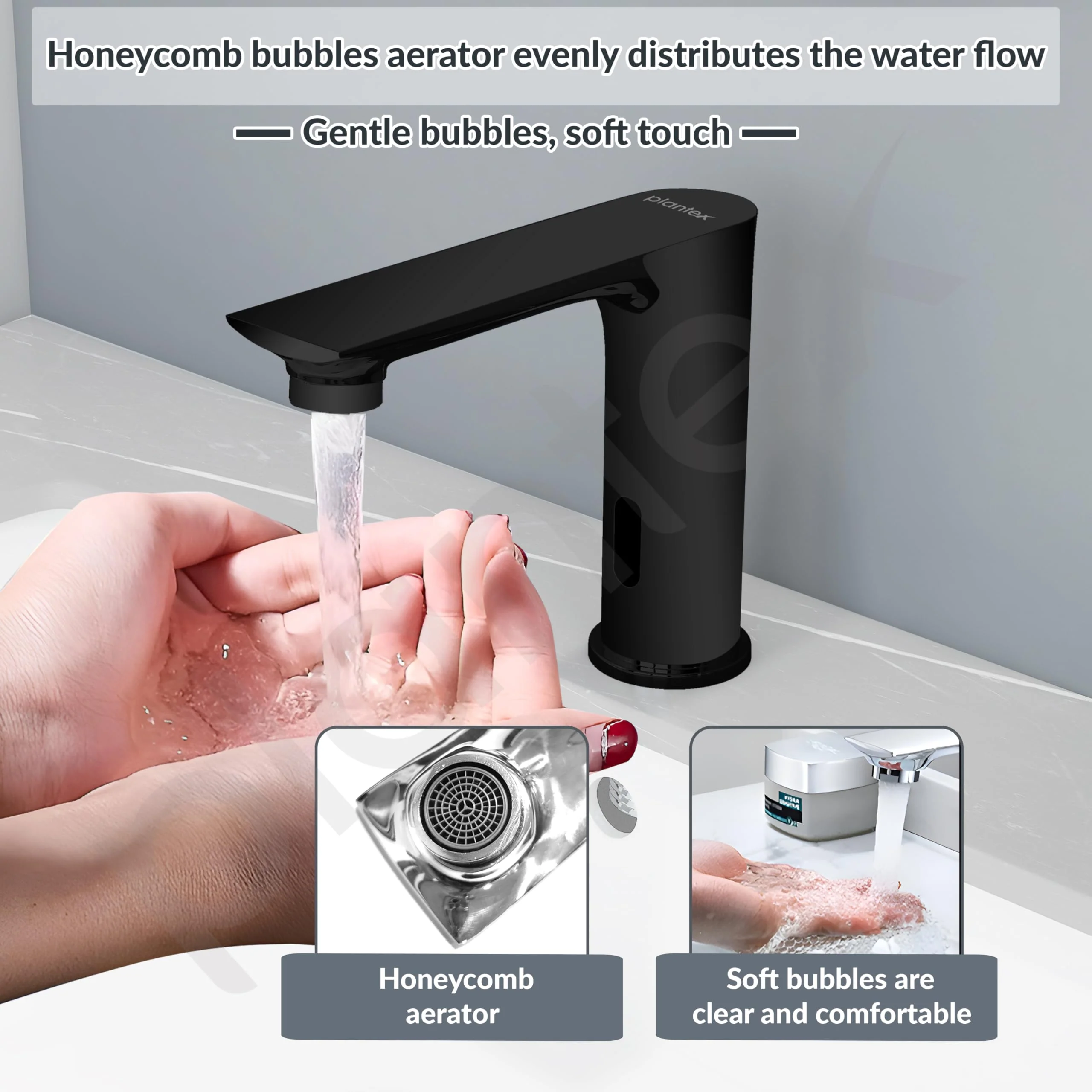 Plantex Solid Brass Automatic Touchless Faucet for Wash Basin/Sensor Tap for Kitchen Sink/Electronic Basin Tap/Sink Tap for Kitchen Basin (Black) - Image 5