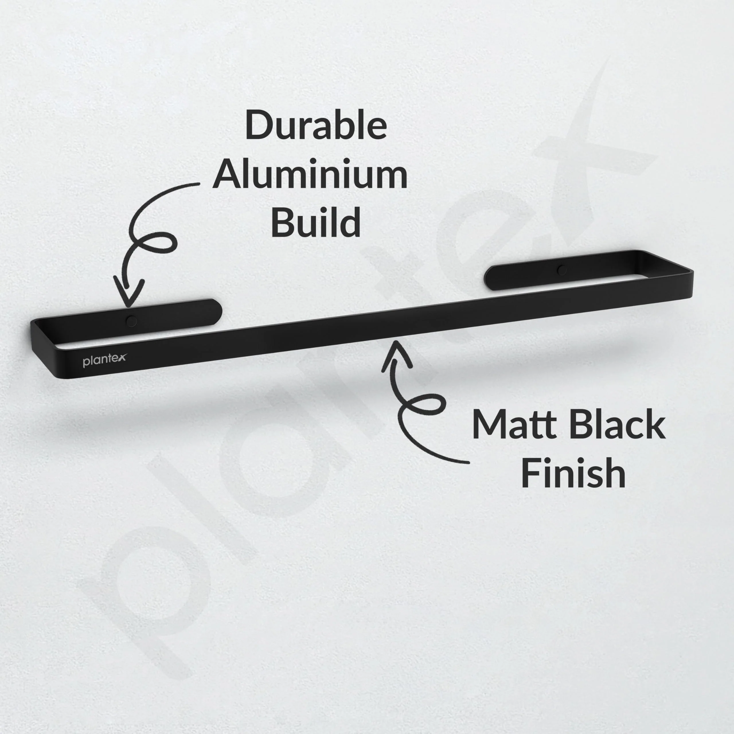 Plantex Space Aluminium Single Towel Rod/Towel Bar/Towel Holder/Towel Hanger for Bathroom/Bathroom Accessories (Black) – Pack of 1 - Image 5