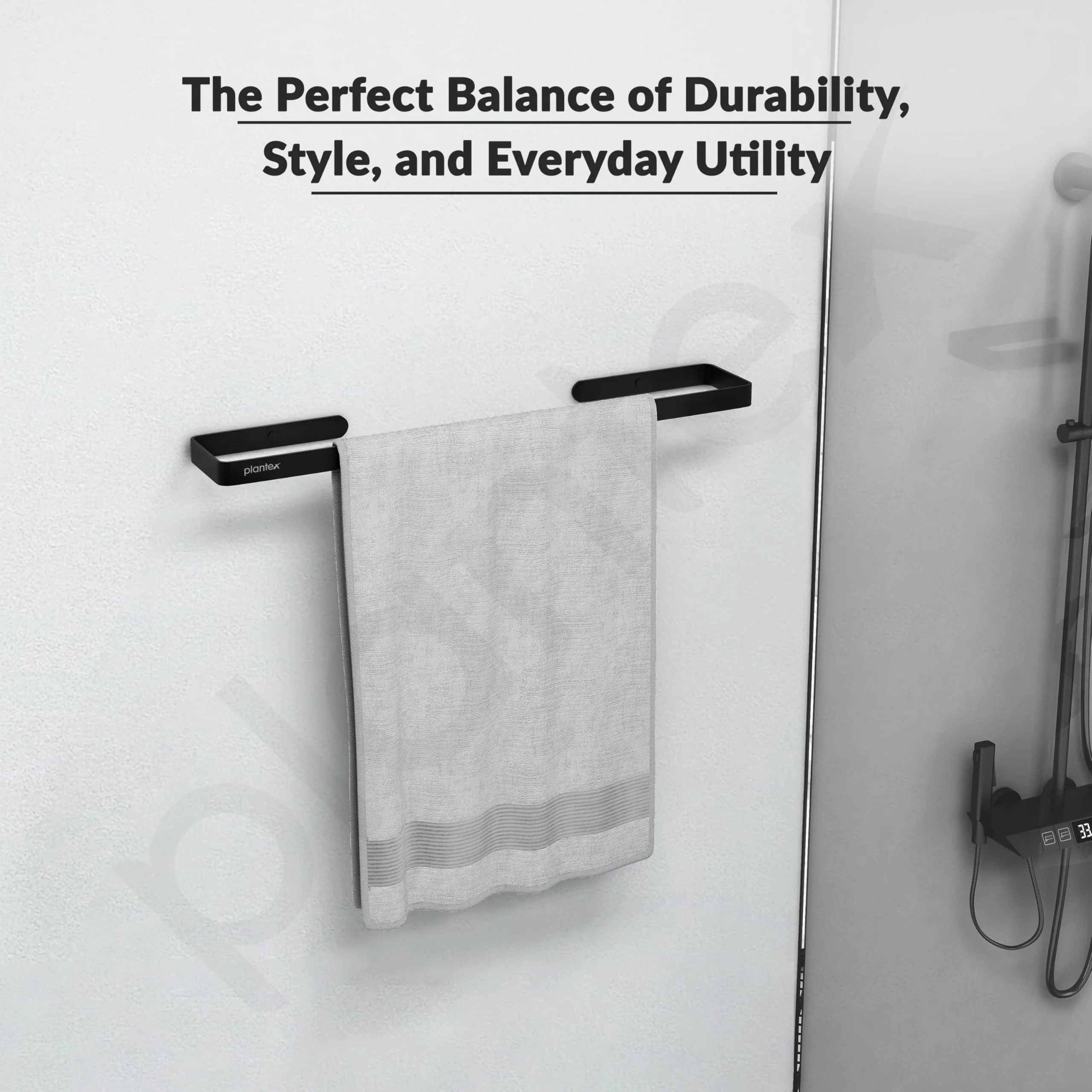 Plantex Space Aluminium Single Towel Rod/Towel Bar/Towel Holder/Towel Hanger for Bathroom/Bathroom Accessories (Black) – Pack of 1 - Image 6