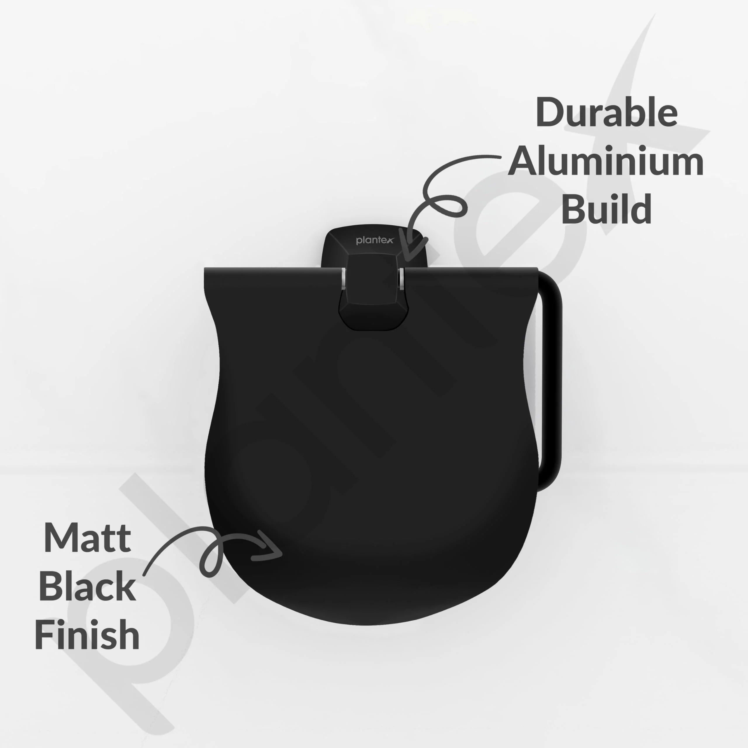 Plantex Space Aluminum Toilet Paper Roll Holder/Toilet Paper Holder/Tissue Paper Roll Holder for Bathroom Accessories (Black) - Image 4