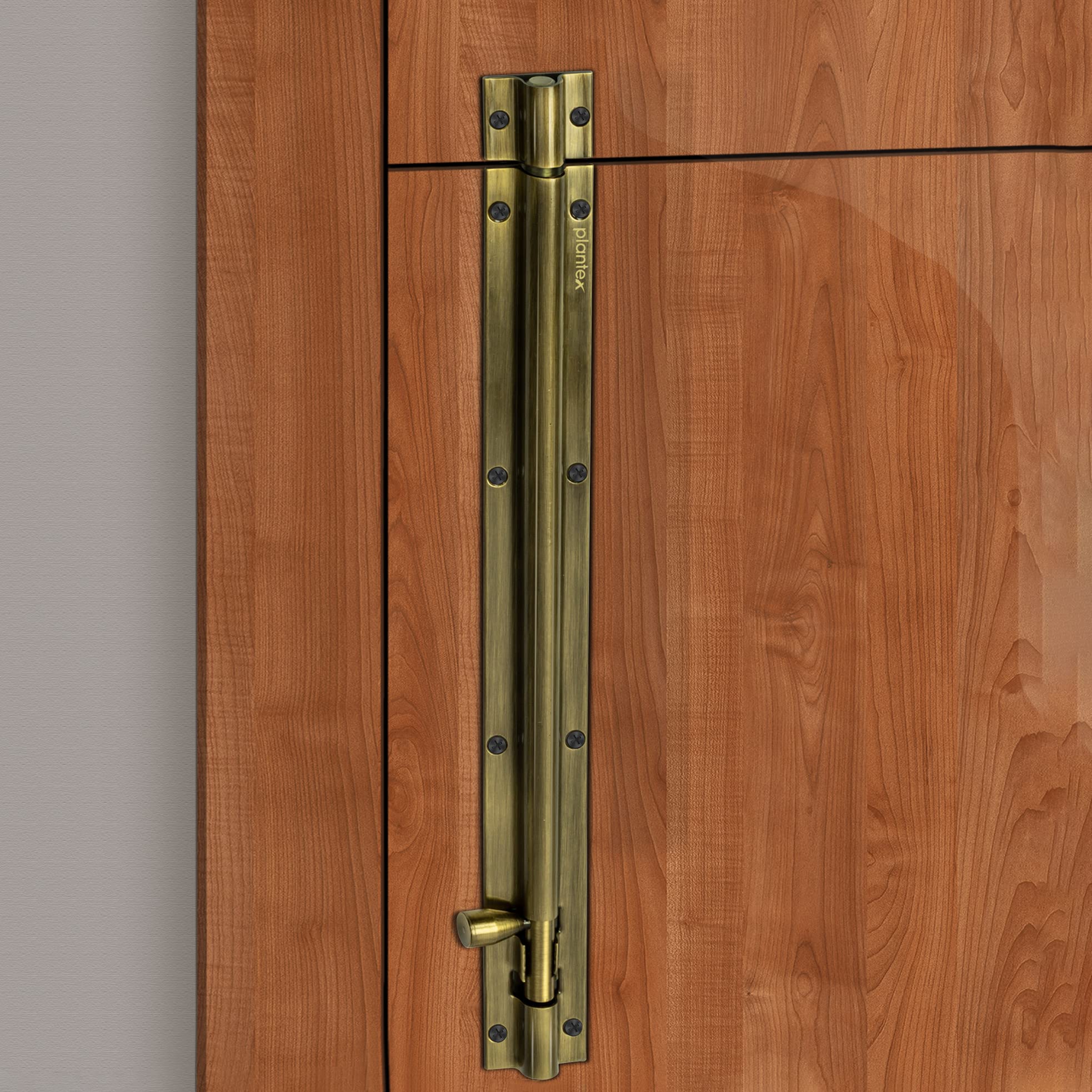 Plantex Stainless Steel 12 inch Tower Bolt/Tower Bolt for Home,Offices Doors and Windows/Tower Bolt for Main Door/Door Latch/Kundi/Chitakini/Door Latch for Windows (Brass Finish, Pack of 2) - Image 2