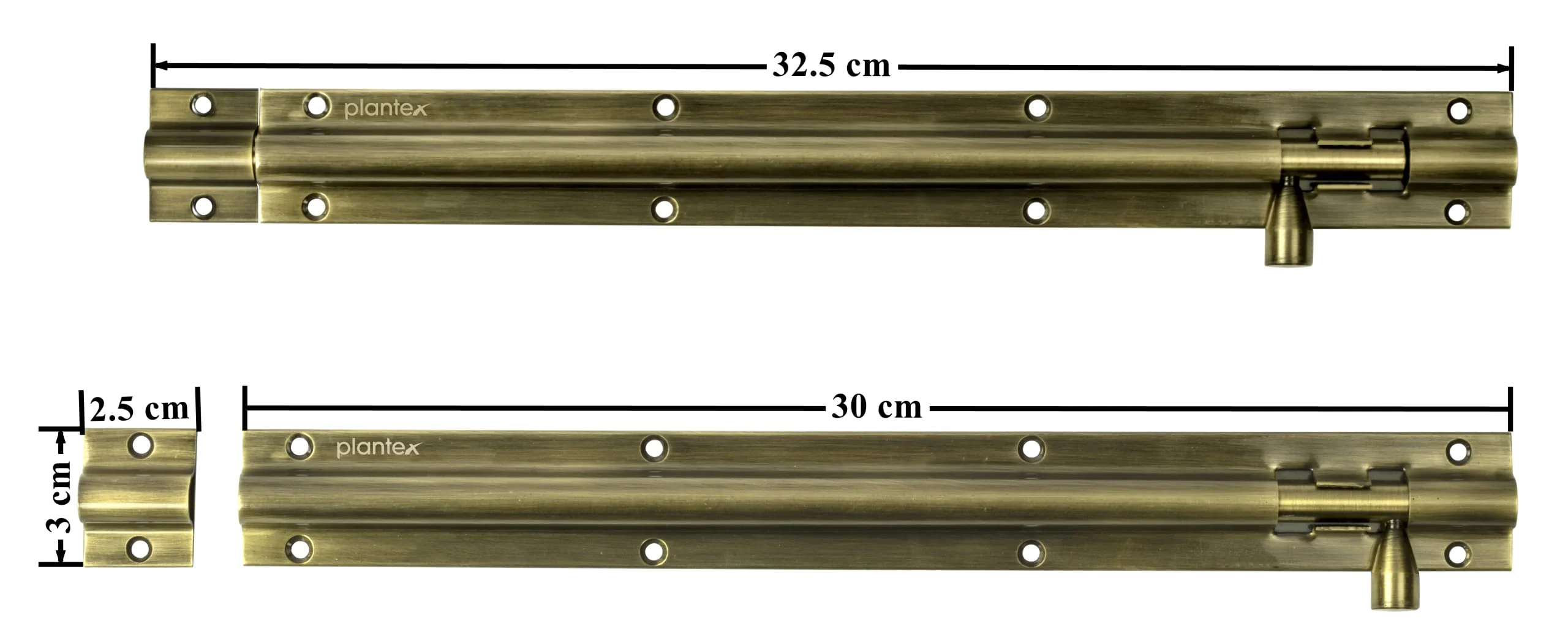 Plantex Stainless Steel 12 inch Tower Bolt/Tower Bolt for Home,Offices Doors and Windows/Tower Bolt for Main Door/Door Latch/Kundi/Chitakini/Door Latch for Windows (Brass Finish, Pack of 2) - Image 3