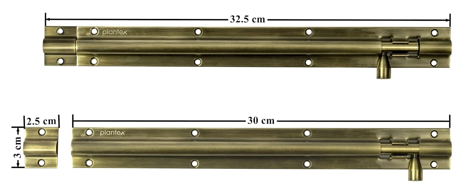 Plantex Stainless Steel 12 inch Tower Bolt/Tower Bolt for Home,Offices Doors and Windows/Tower Bolt for Main Door/Door Latch/Kundi/Chitakini/Door Latch for Windows - Pack of 1 (Brass Antique) - Image 3