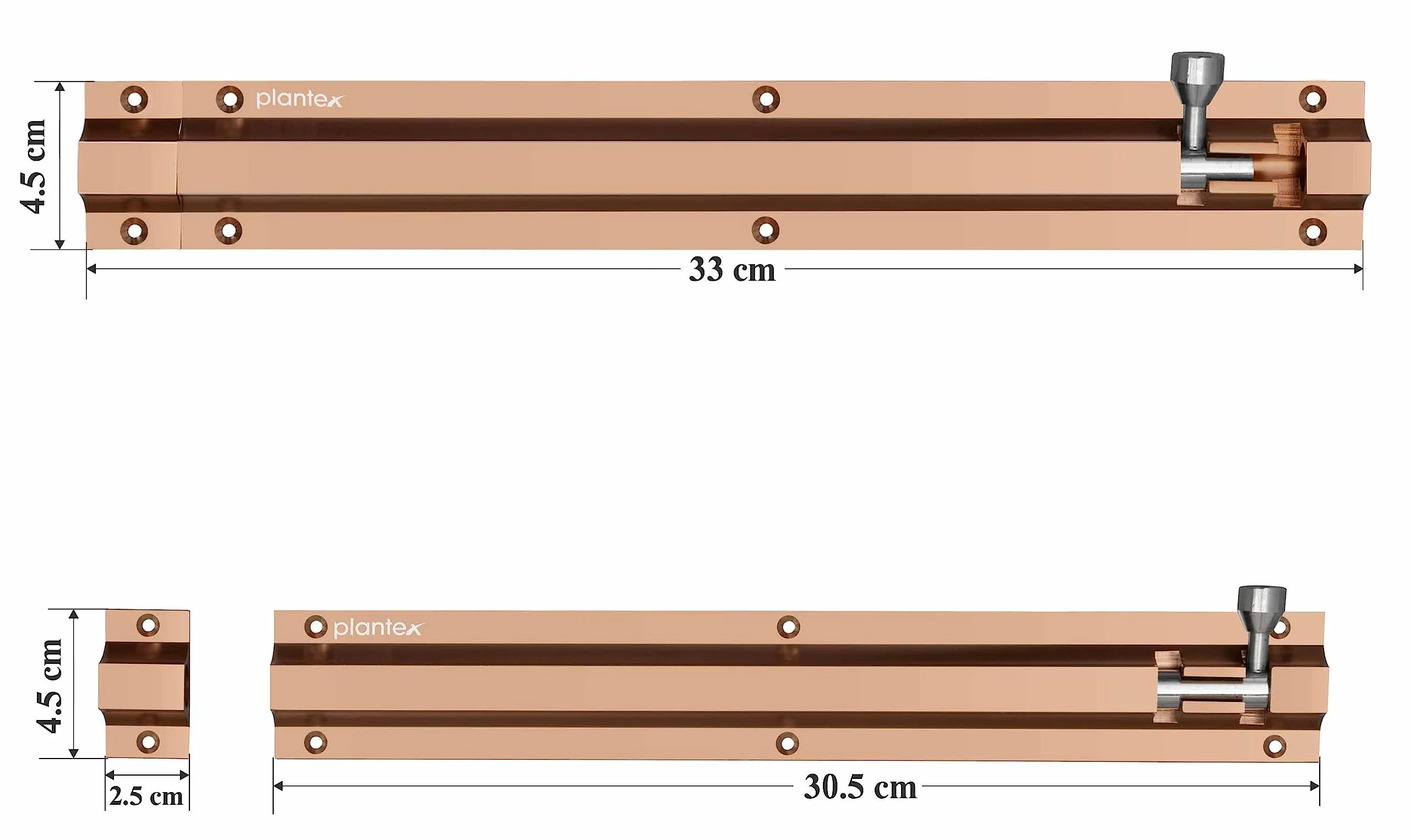 Plantex Stainless Steel 12 inch Tower Bolt/Tower Bolt for Home,Offices Doors and Windows/Tower Bolt for Main Door/Door Latch/Kundi/Chitakini/Door Latch for Windows (Rose Gold, Pack of 1) - Image 3