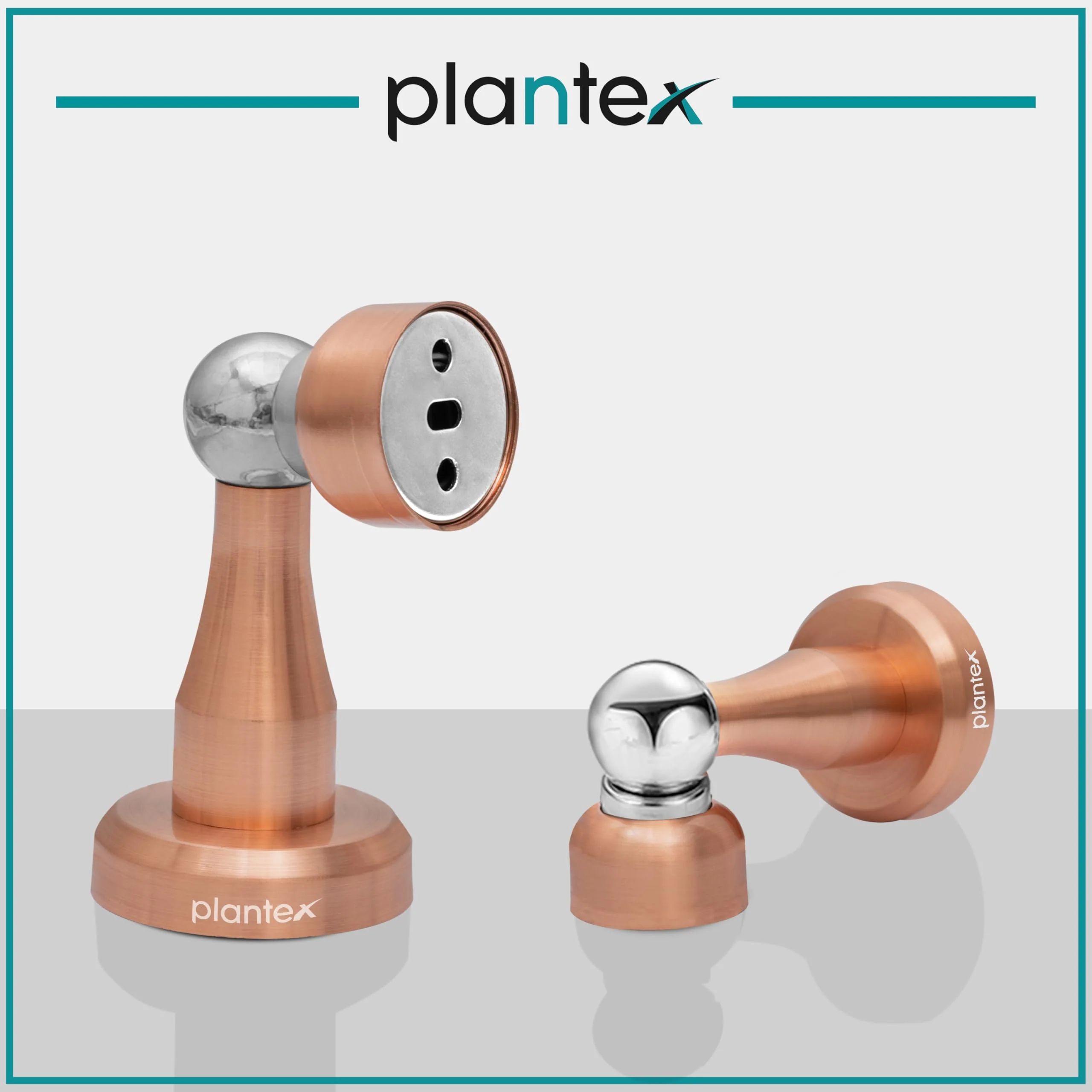 Plantex Stainless Steel 360 Degree 4 inch Door Magnet Stopper for Home/Office/Hotel Wall and Floor Mounted Soft-Catcher to Hold Wooden/Glass/PVC Door - Pack of 2 (PVD Rose Gold Finish) - Image 7