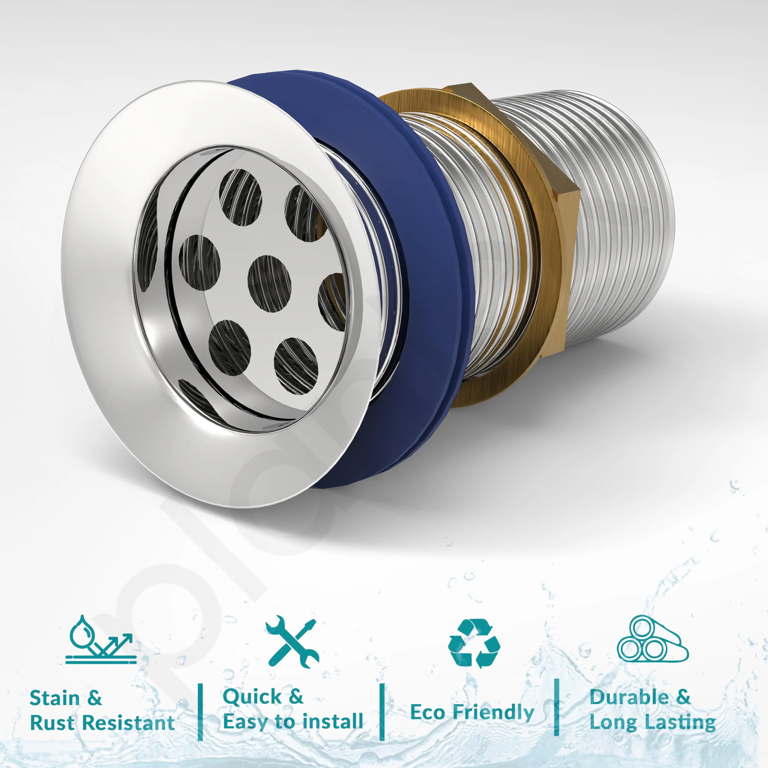 Plantex Stainless Steel 4 inch Full Thread Waste Coupling for Wash Basin/Coupling for Sink - Pack of 1 (Silver) - Image 4