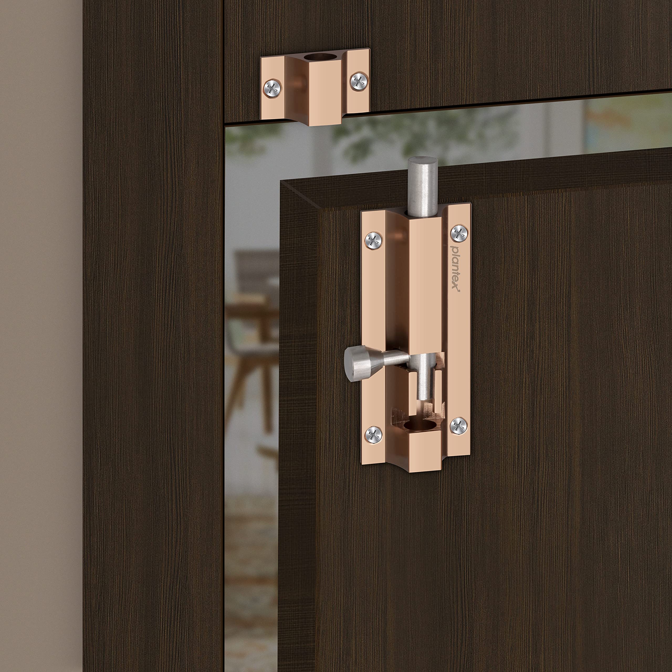 Plantex Stainless Steel 4 inch Tower Bolt/Tower Bolt for Home,Offices Doors and Windows/Tower Bolt for Main Door/Door Latch/Kundi/Chitakini/Door Latch for Windows (Rose Gold, Pack of 1) - Image 5