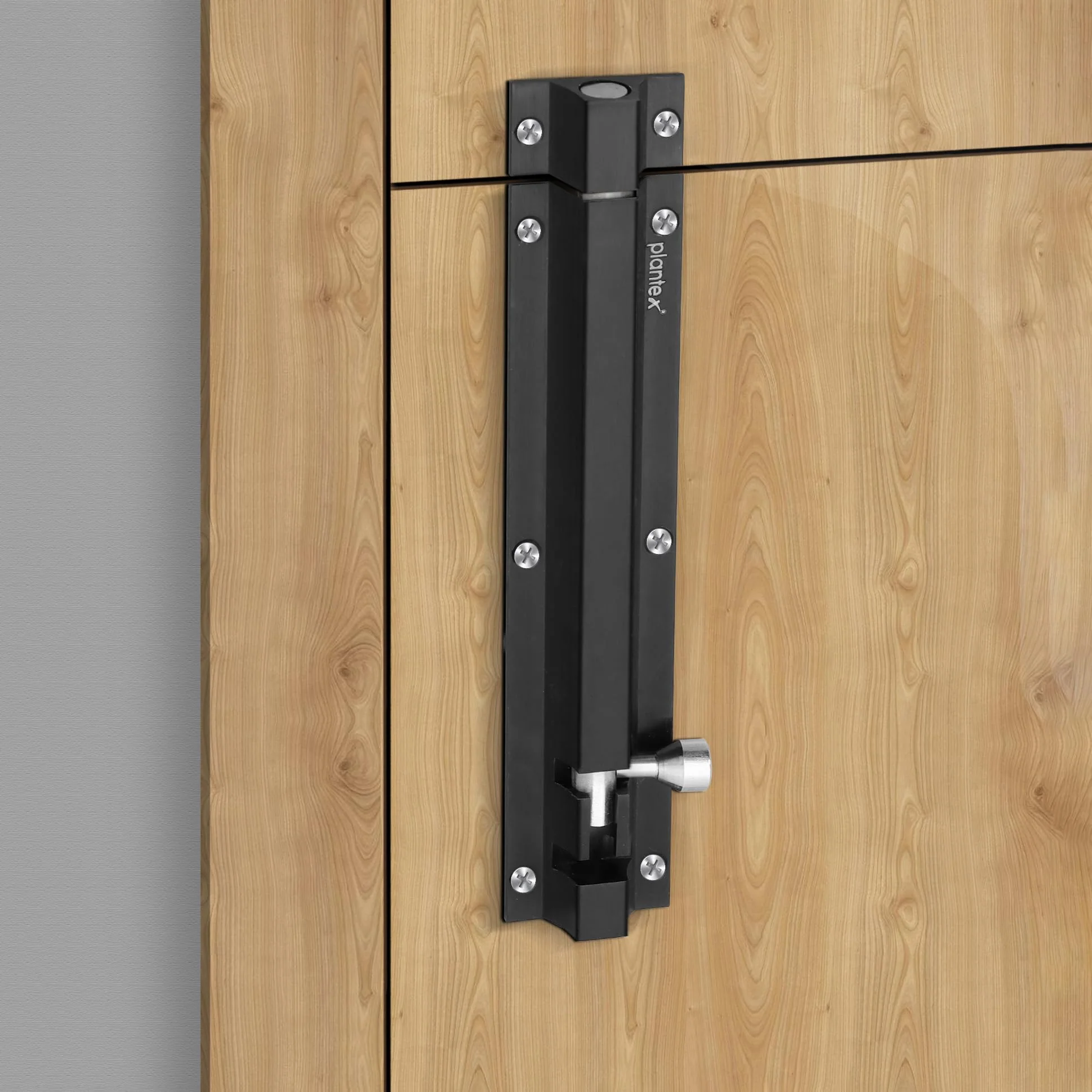 Plantex Stainless Steel 8 inch Tower Bolt/Tower Bolt for Home,Offices Doors and Windows/Tower Bolt for Main Door/Door Latch/Kundi/Chitakini/Door Latch for Windows (Black, Pack of 1) - Image 2