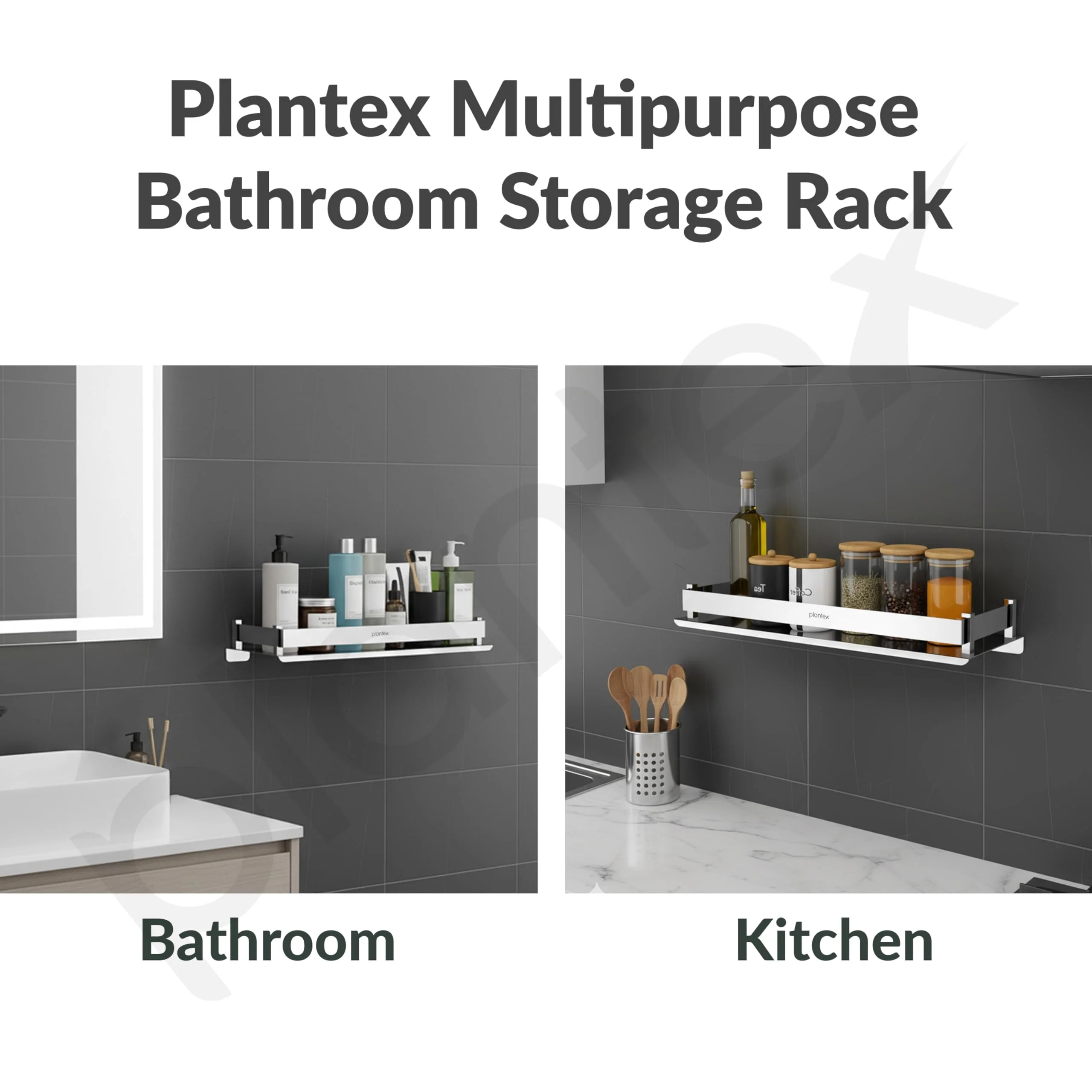 Plantex Stainless Steel Bathroom Shelf/Shelf for Bathroom/Wall Mounted Kitchen Shelf/Washroom Organiser- Chrome (15x5 Inch) - Image 6
