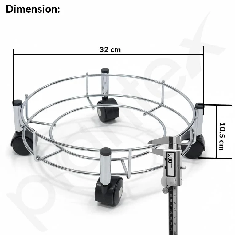 Plantex Stainless Steel Cylinder Trolley with Wheels/Easy to Move/LPG Cylinder Trolley - Image 2