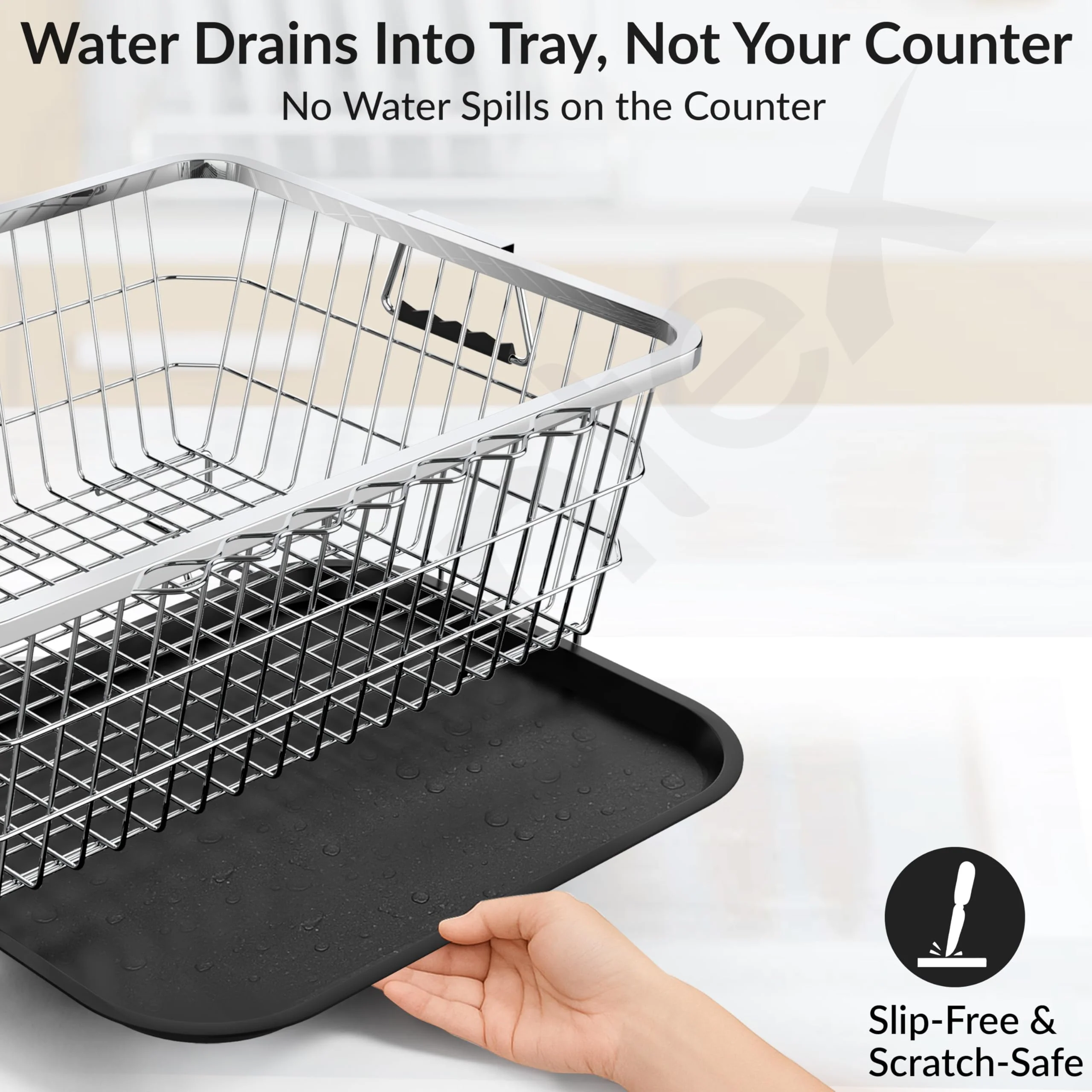 Plantex Stainless Steel Dish Drainer Basket for Kitchen Utensils/Dish Drying Rack with Drainer/Bartan Basket/Plate Stand(Size- 58.5x44.5x23.5 CM - Chrome Finish) - Image 5