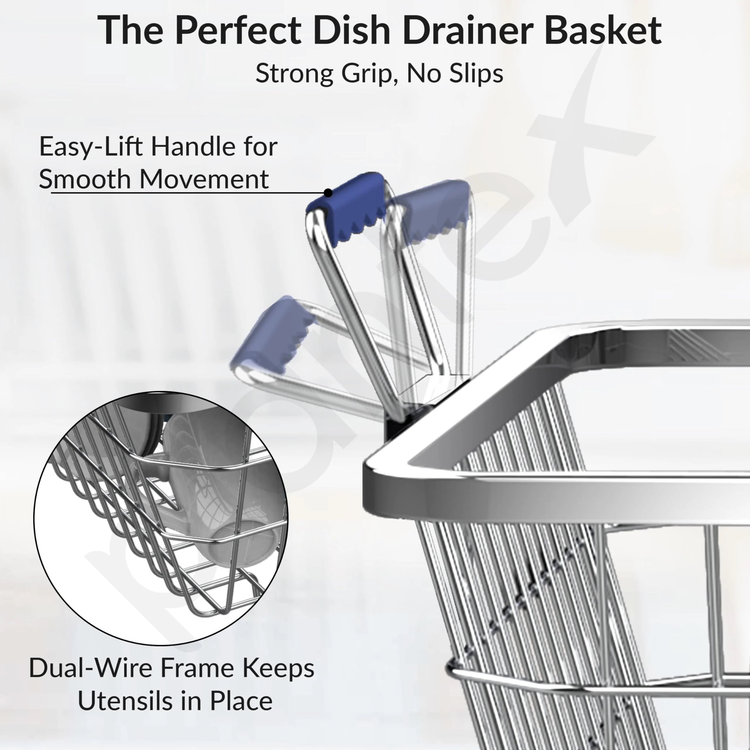 Plantex Stainless-Steel Dish Drainer Basket/Steel Utensils Drainer/After Wash Utensils Rack/Utensil Drying Rack for Kitchen/Dish Drying Rack/Plate Stand (Small Size-48x37x20cm) - Image 6