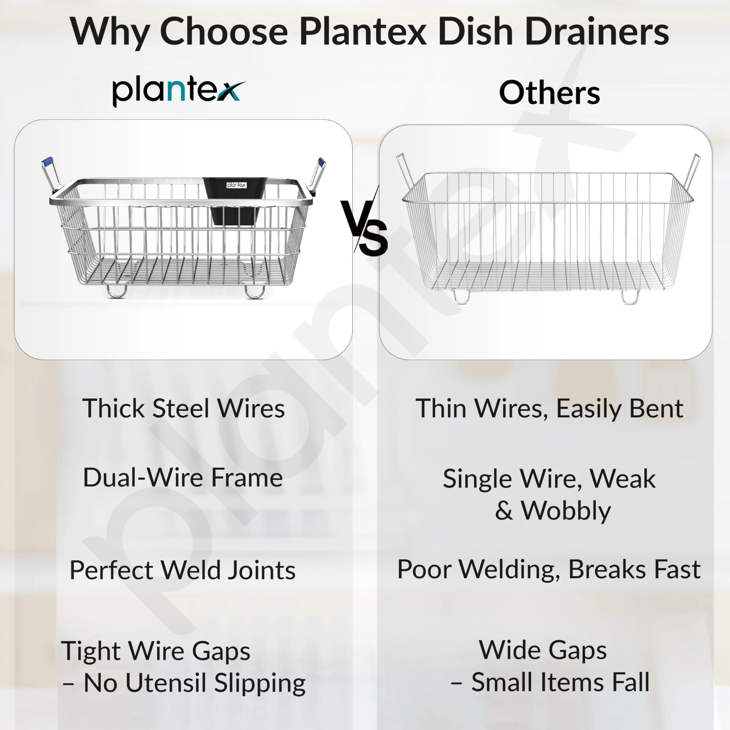Plantex Stainless-Steel Dish Drainer Basket/Steel Utensils Drainer/After Wash Utensils Rack/Utensil Drying Rack for Kitchen/Dish Drying Rack/Plate Stand (Small Size-48x37x20cm) - Image 7
