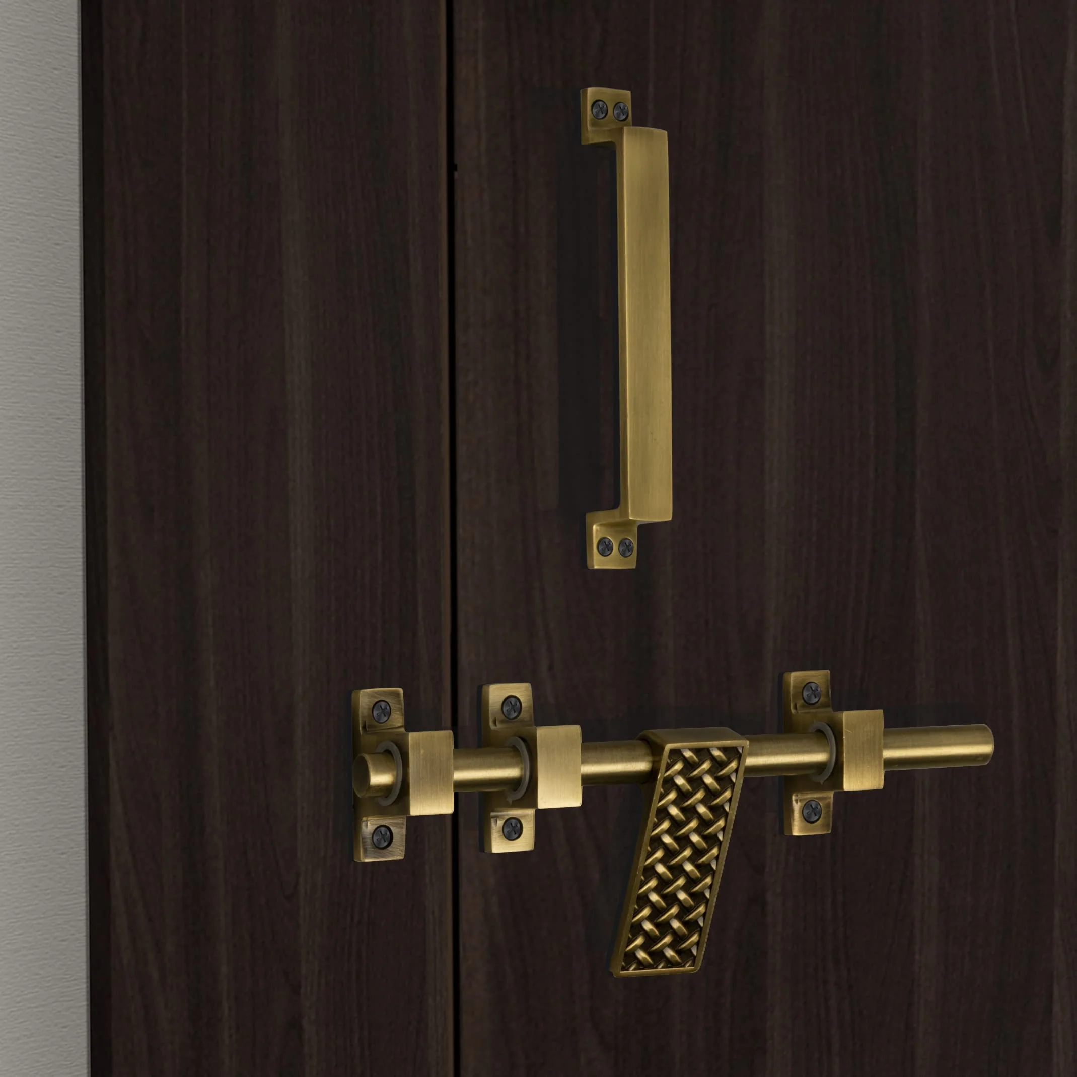 Plantex Stainless Steel Door Kit for Single Door/Door Hardware/Door Accessories (10 inch Al-Drop,8 inch Latch, 7 inch 2 Handles,7 inch Tower Bolt and 4 inch Door Stopper) - (DMAL-06-Brass Antique) - Image 6