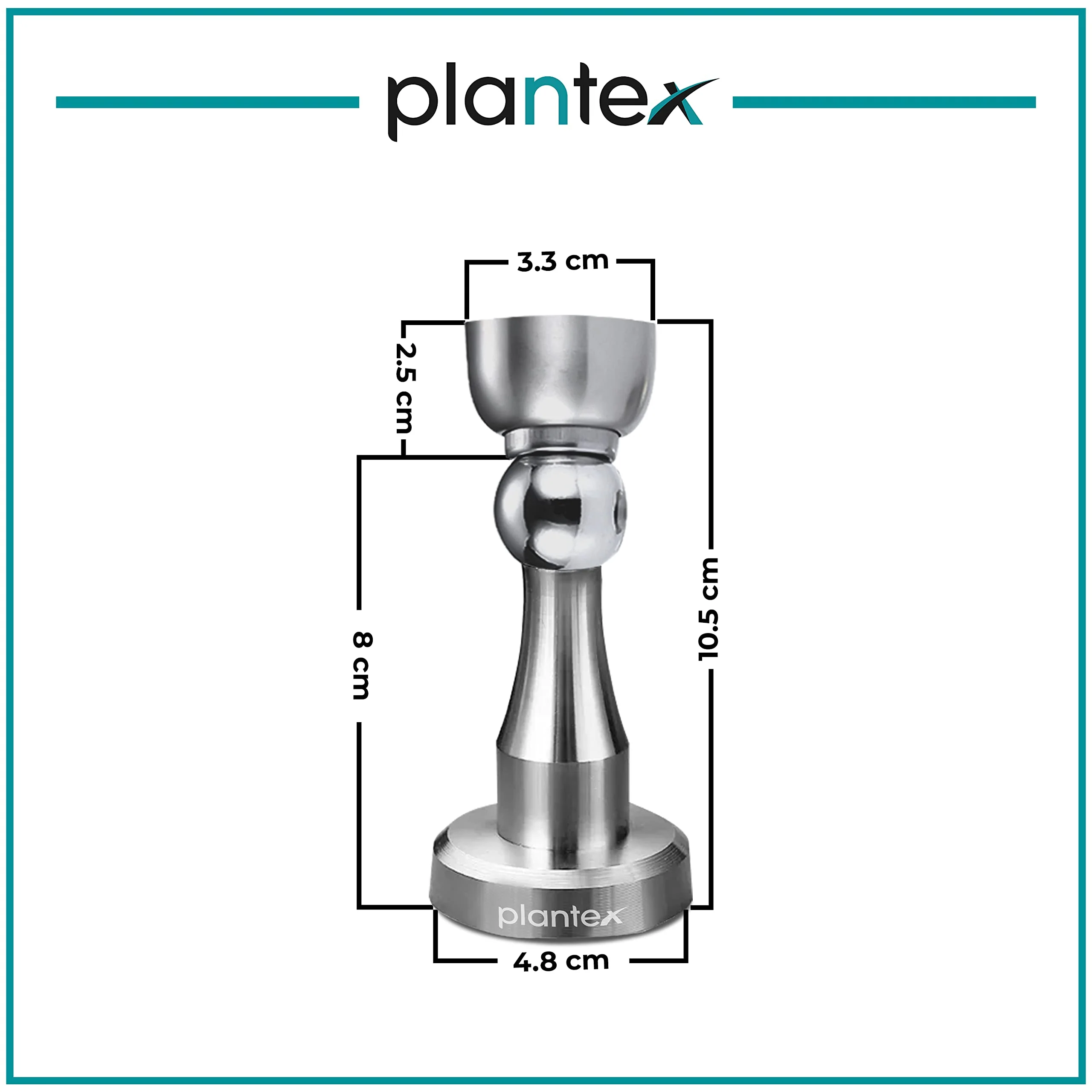 Plantex Stainless Steel Door Stopper/360 Degree 4 Inch Door Magnet for Home/Wall Mounted Soft Catcher to Hold Wooden/Glass/PVC Door/Door Stopper for Home (Matt) - Image 3