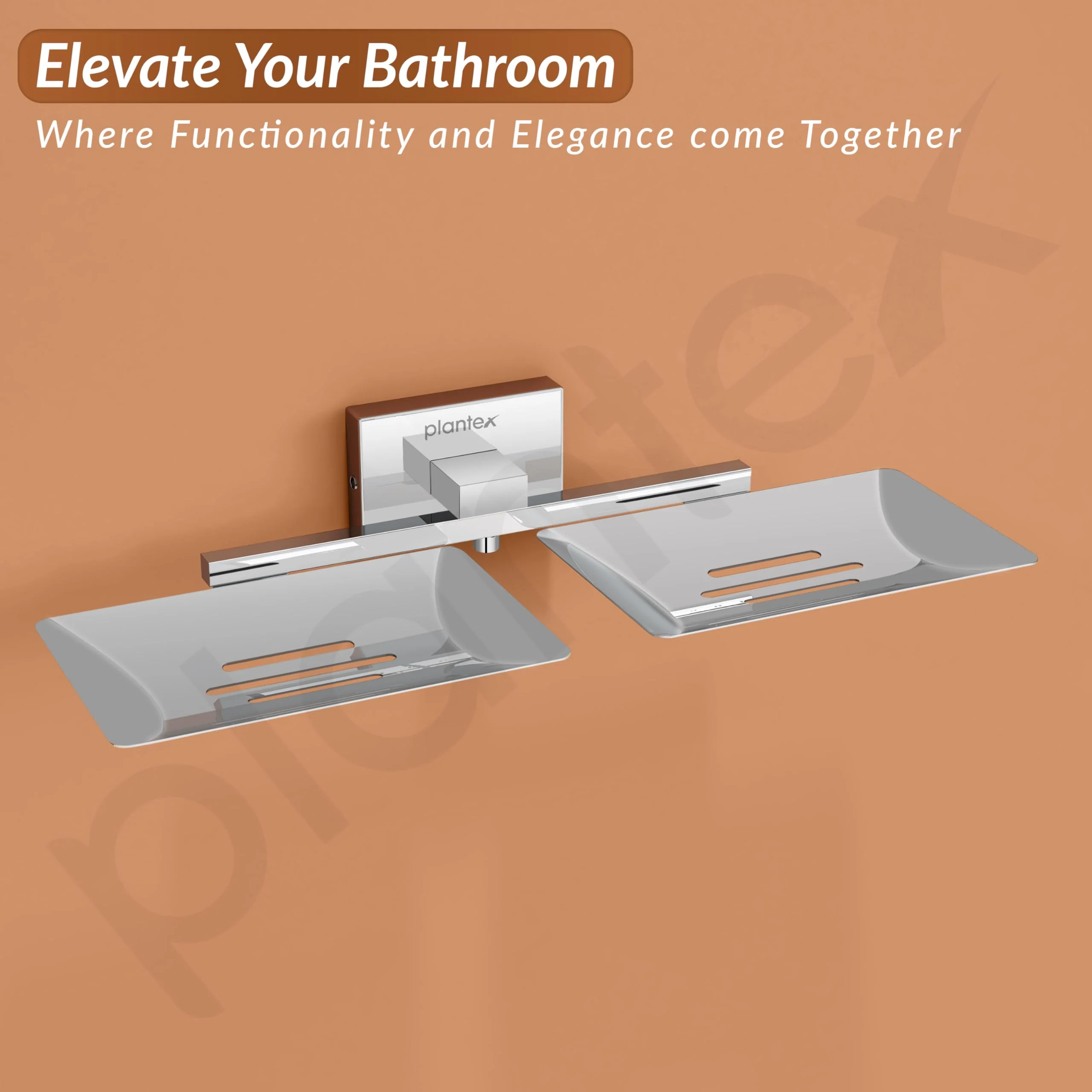 Plantex Stainless Steel Double Soap Dish/Soap Stand for Bathroom & Kitchen/Soap Holder/Bathroom Accessories - Nexa (Chrome) - Image 7