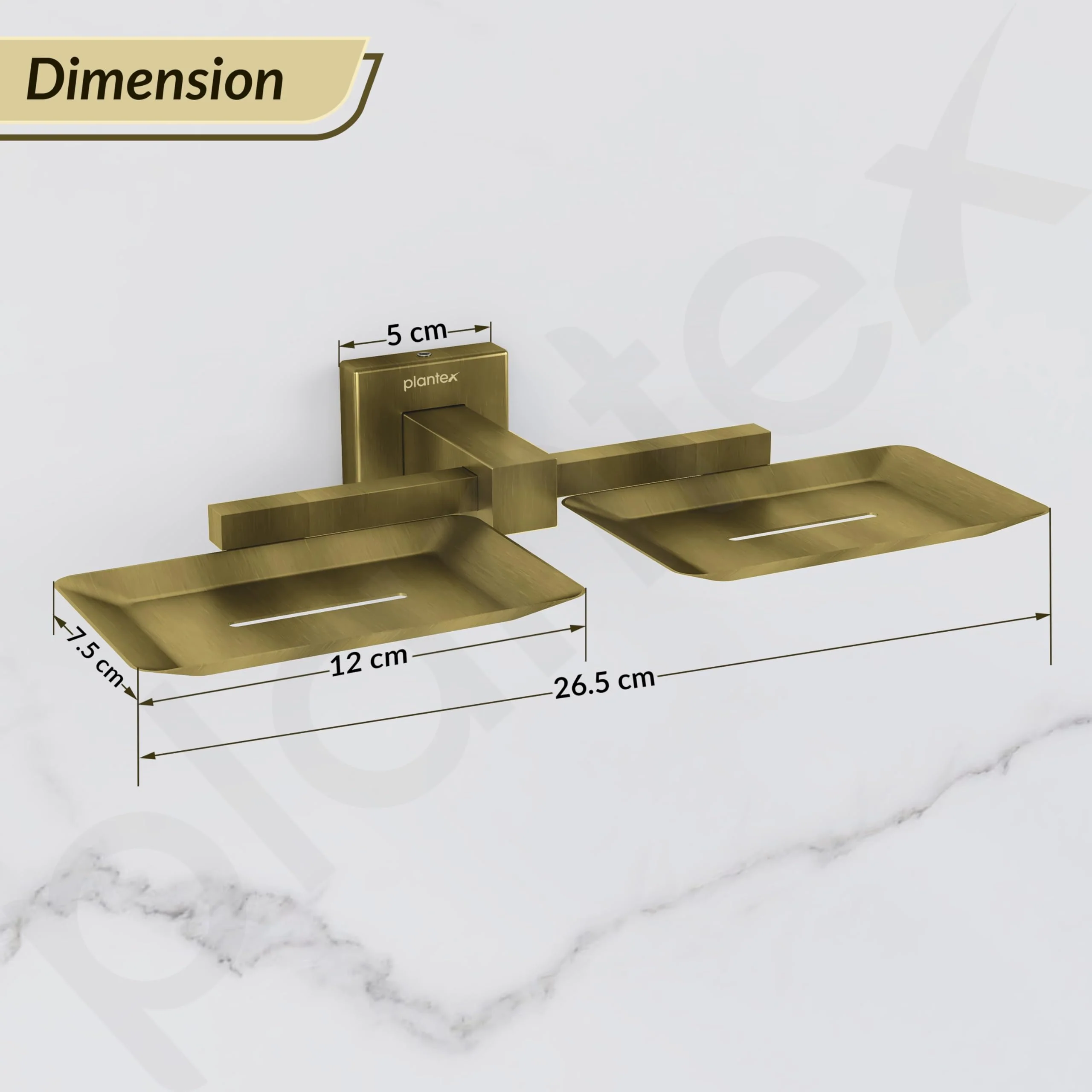 Plantex Stainless Steel Double Soap Holder for Bathroom/Soap Case/Dual Soap Dish/Soap Storage/Bathroom Accessories - Pack of 1, Aqua (Brass Antique) - Image 7