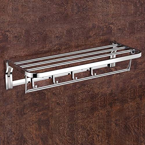 Plantex Stainless Steel Folding Towel Rack/Towel Rod with Hooks for Bathroom/Towel Stand/Towel Hanger/Bathroom Accessories (24-inch) Chrome - Image 6