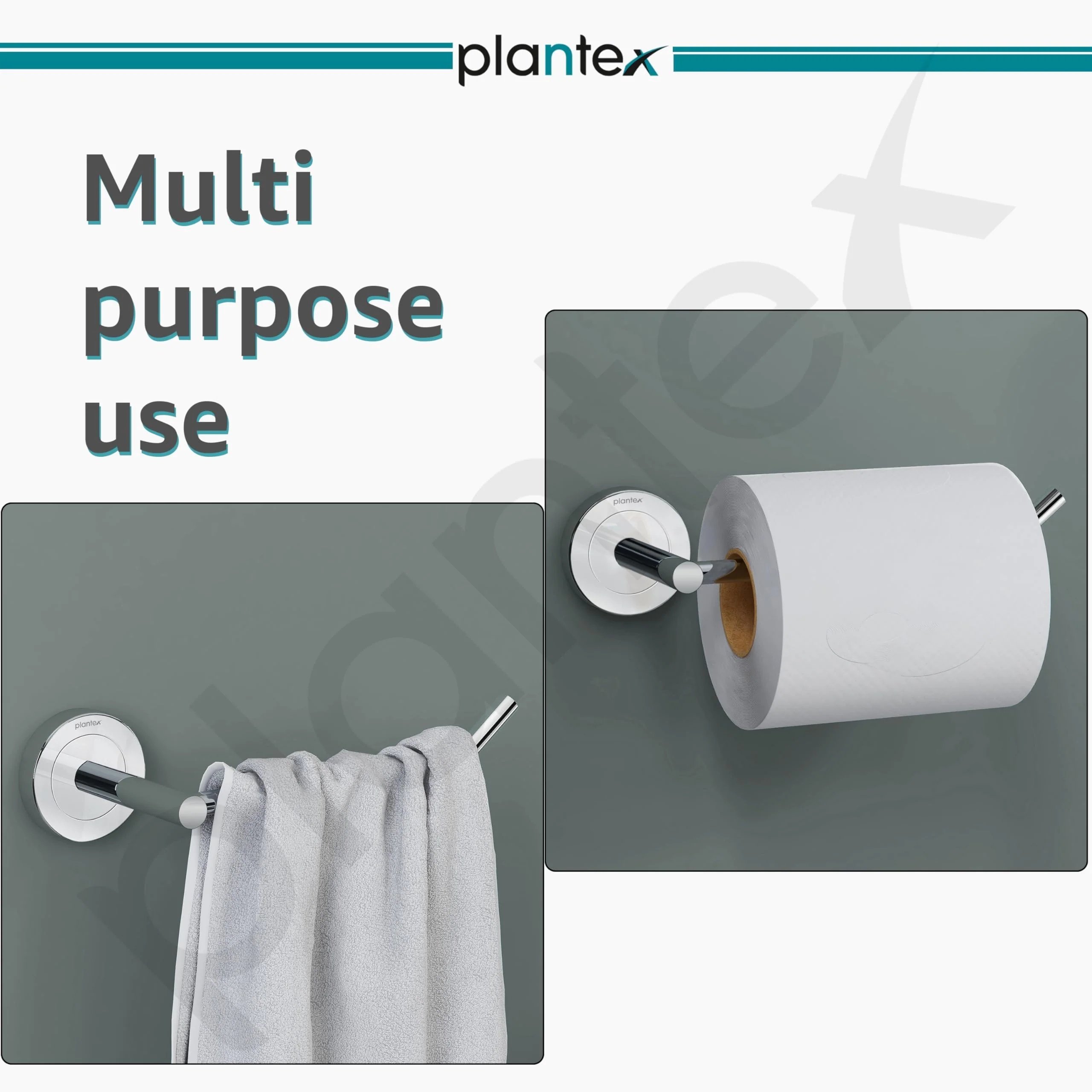 Plantex Stainless Steel Hand Towel Hanger/Napkin Holder for Wash Basin/Towel Ring/Bathroom Accessories (Chrome) Pack of 1 - Image 2