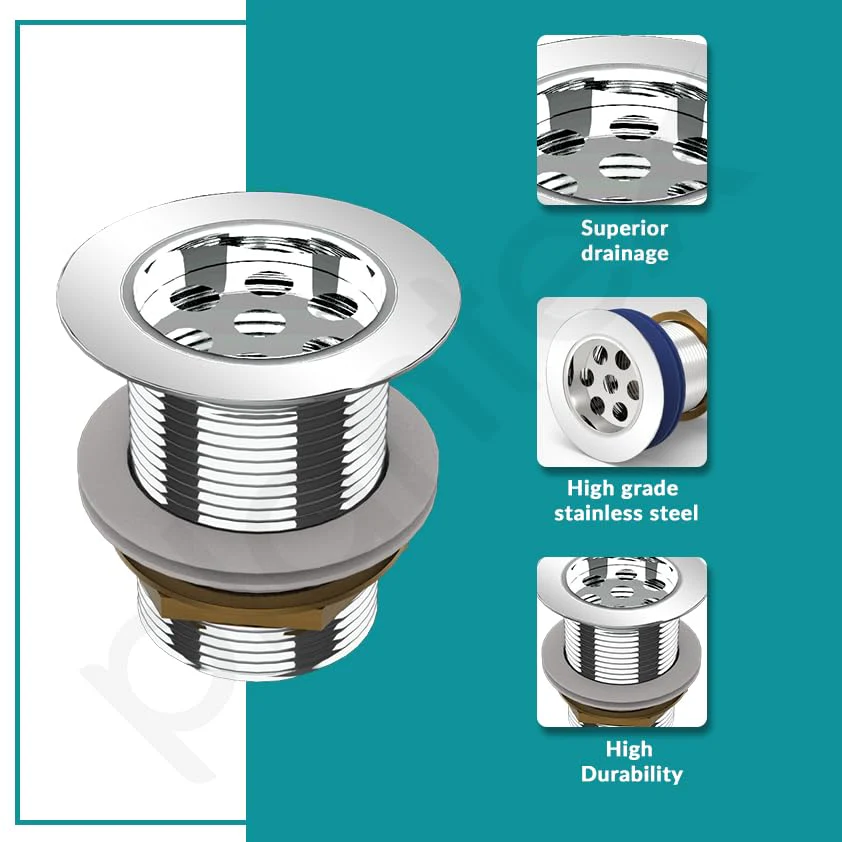 Plantex Stainless Steel Kitchen Sink Waste Coupling 3 inch Full Thread/Coupling for Wash Basin- Pack of 1 (Silver) - Image 5