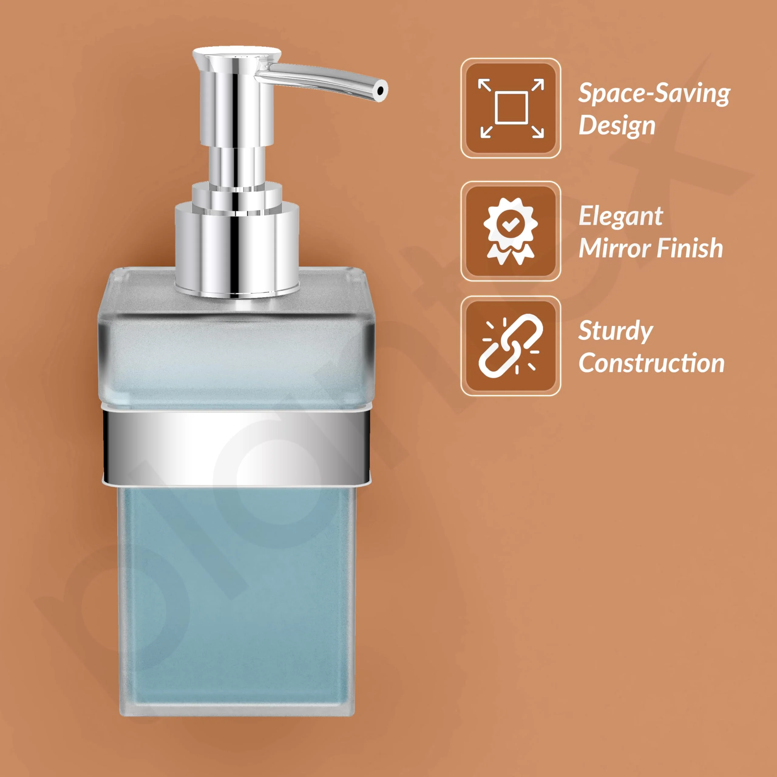 Plantex Stainless Steel Liquid Soap Dispenser/Shampoo Dispenser/Hand Wash Dispenser/Bathroom Accessories - Nexa (Chrome) - Image 2