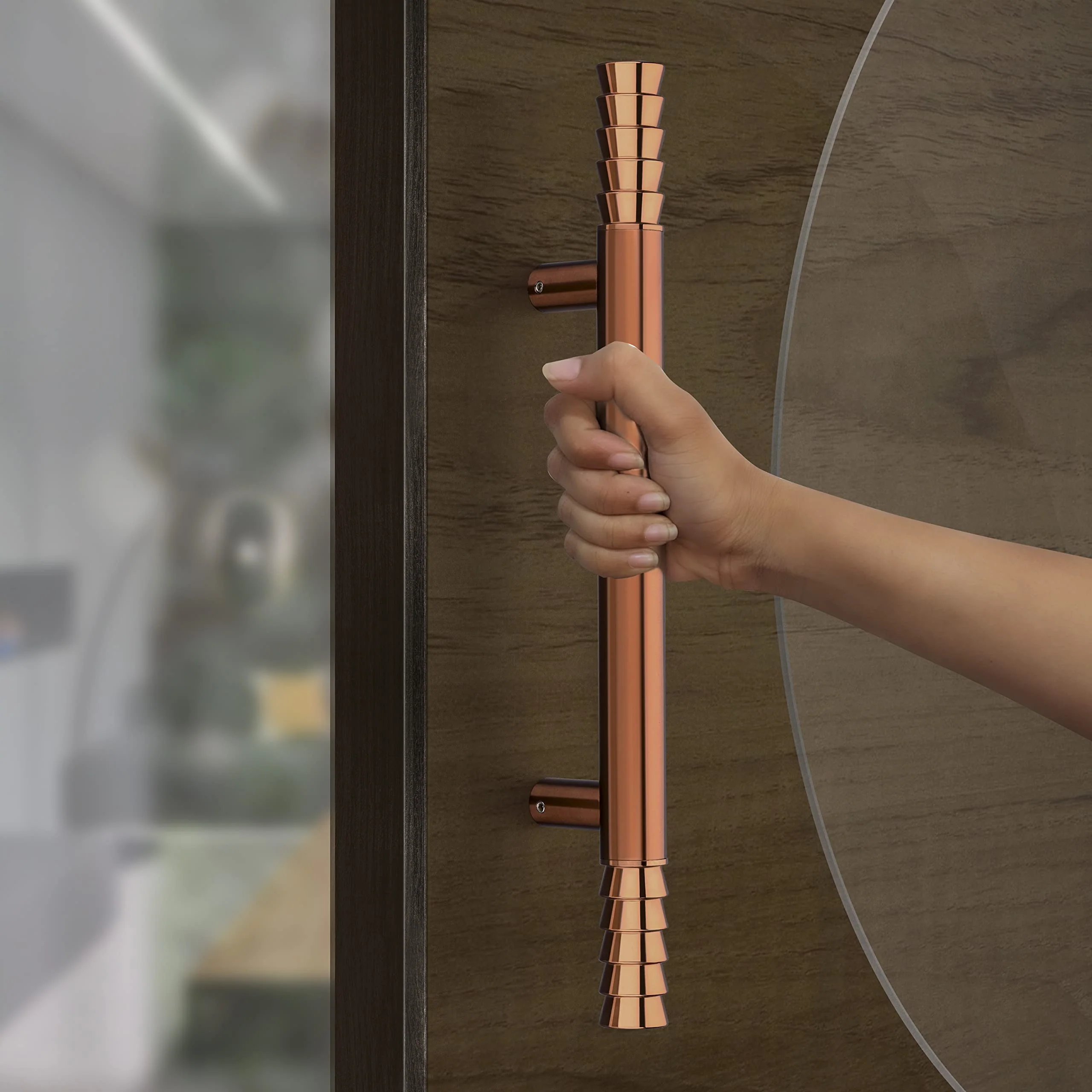 Plantex Stainless Steel Lotus Main Door Handle/Door Handles for Main Door/Wooden & Glass Door Handle/3 Years Warranty (Rose Gold Finish) - Image 7