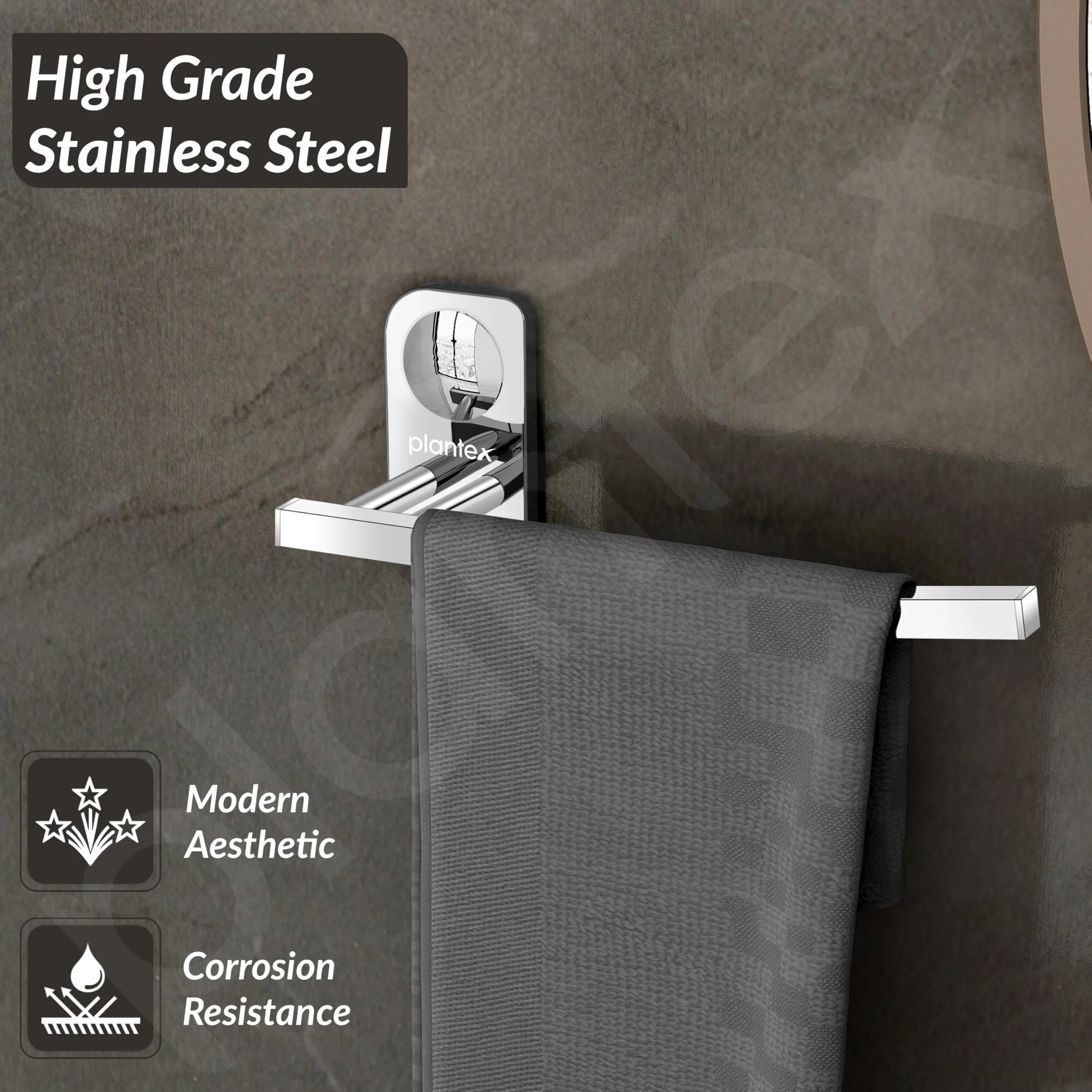 Plantex Stainless Steel Napkin Hanger for Washbasin/Napkin Holder for Bathroom/Towel Ring/Bathroom Accessories - Dream (Chrome Finish) Pack of 1 - Image 4