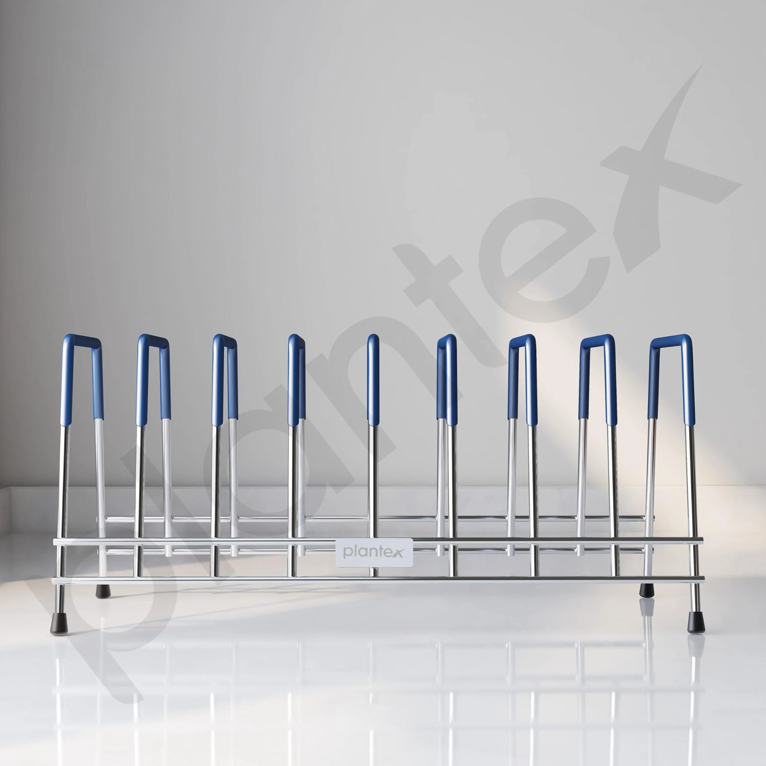 Plantex Stainless Steel Plate Stand for Kitchen Cabinet/10 Slot Plate Rack for Kitchen/6-Inch Rubber-Gripped Dish Stand(Size-6Inches, Slot- 10, Pack of 1) - Image 6
