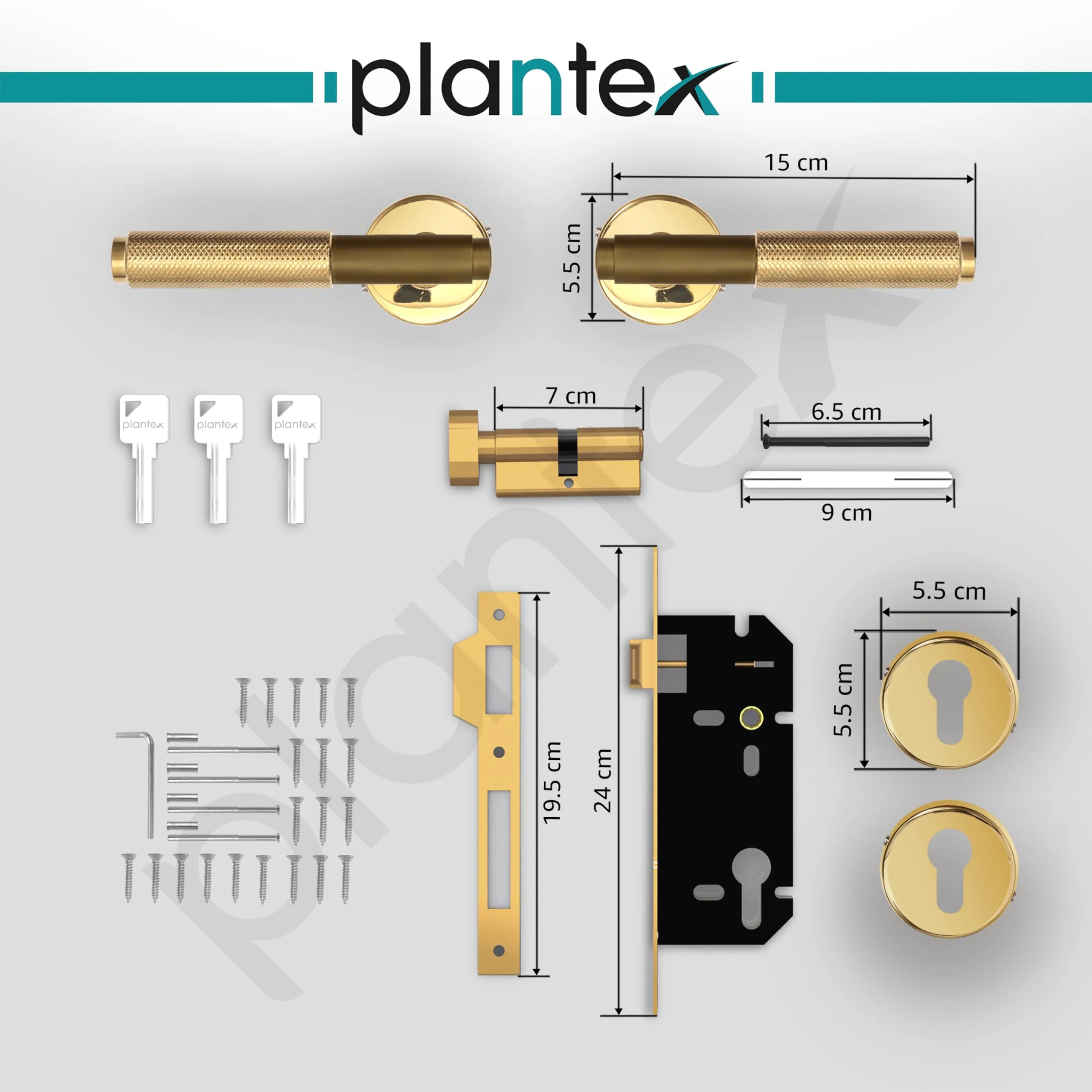 Plantex Premium Door Lock with 3 Years of Warranty/Main Door Locks for Home/Mortise Lock Set for Door (PVD Gold) - Image 3