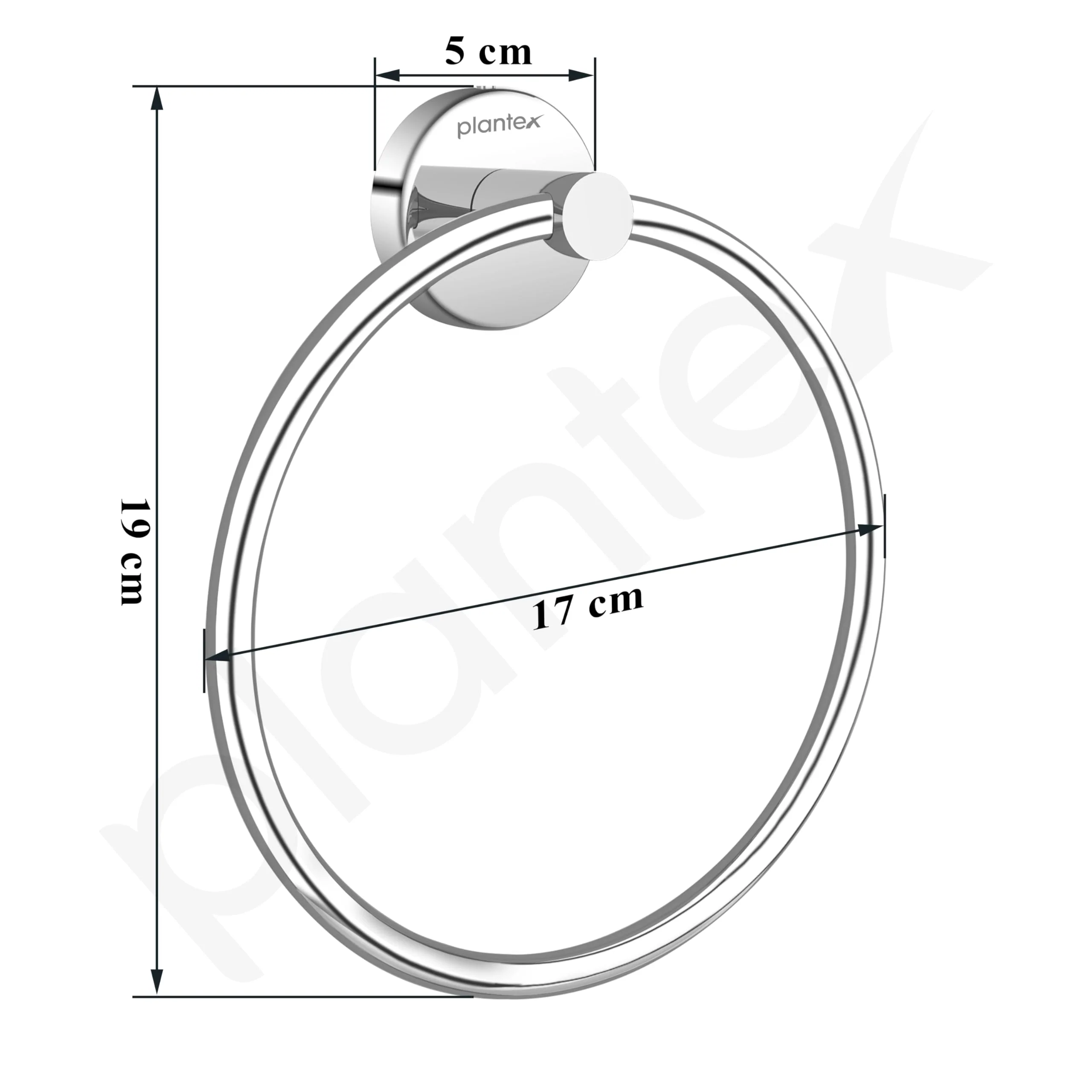 Plantex Stainless Steel Round Napkin Hanger for Bathroom/Towel Holder for Wash Basin/Napkin Holder/Bathroom Accessories - (Chrome) Pack of 1 - Image 3