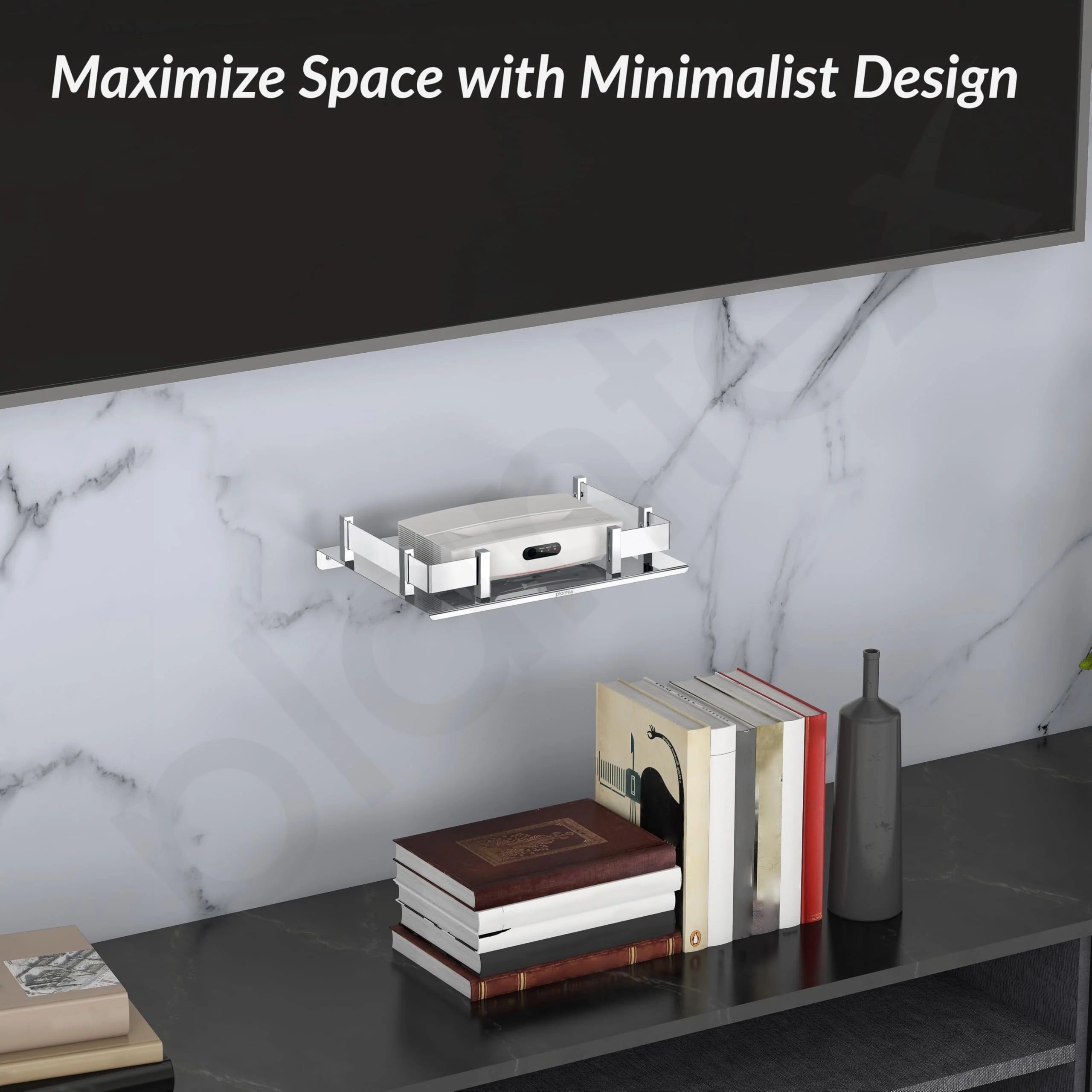 Plantex Stainless Steel Set Top Box Shelf for Wall/Multi-Functional Shelf for Home - 8 x 10 inch (Chrome Finish) - Image 4