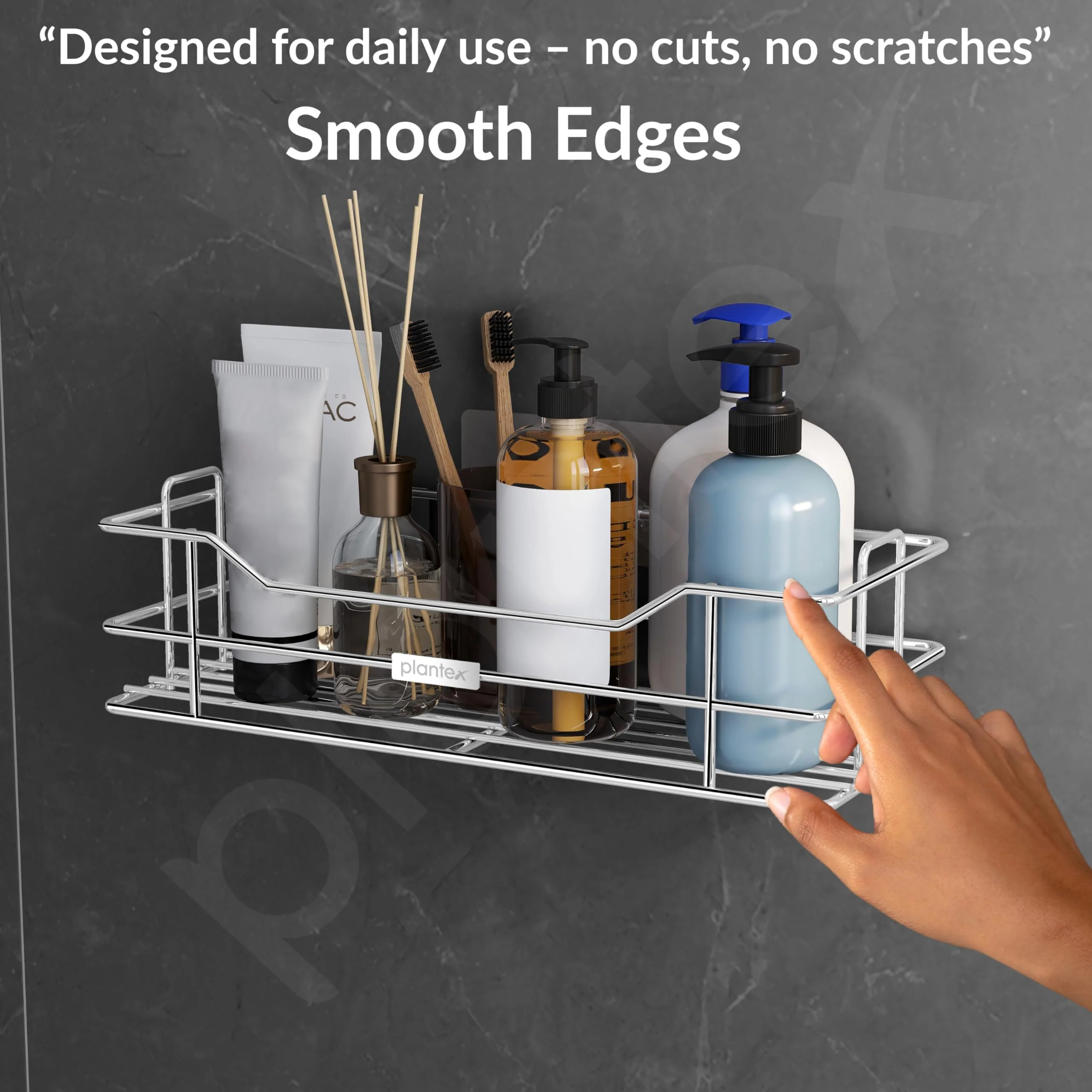 Plantex Stainless Steel Shelf/Rack/Organizer for Bathroom and Kitchen Accessories/Bathroom Shelf for Wall (Chrome-Silver) - Image 3
