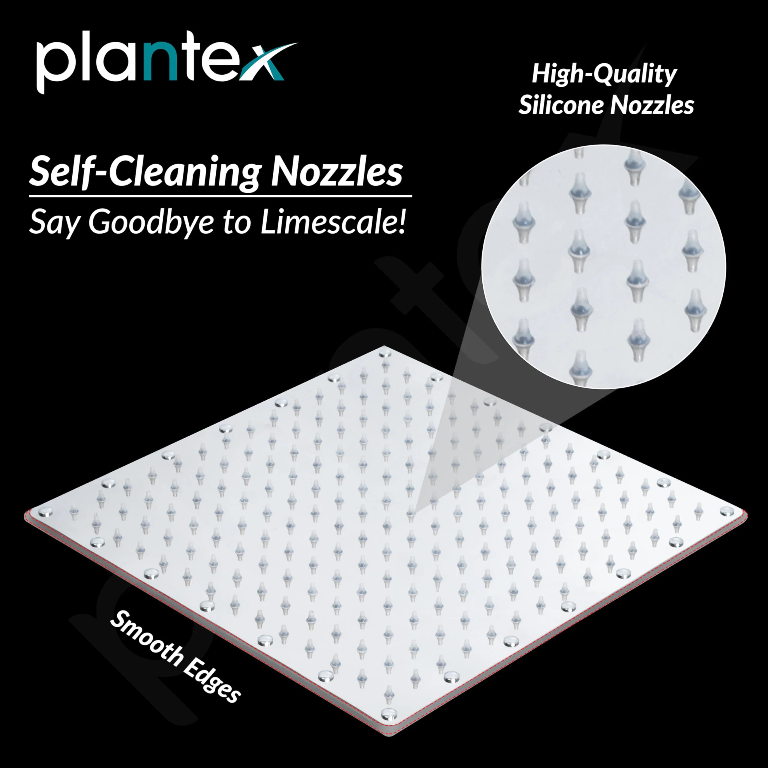 Plantex Stainless Steel Shower head for Bathroom 12 x 12 inch with Water Saving Techonology/Rain Flow Overhead Shower without Arm/Bathroom Shower - (Sandwich-Chrome) - Image 2