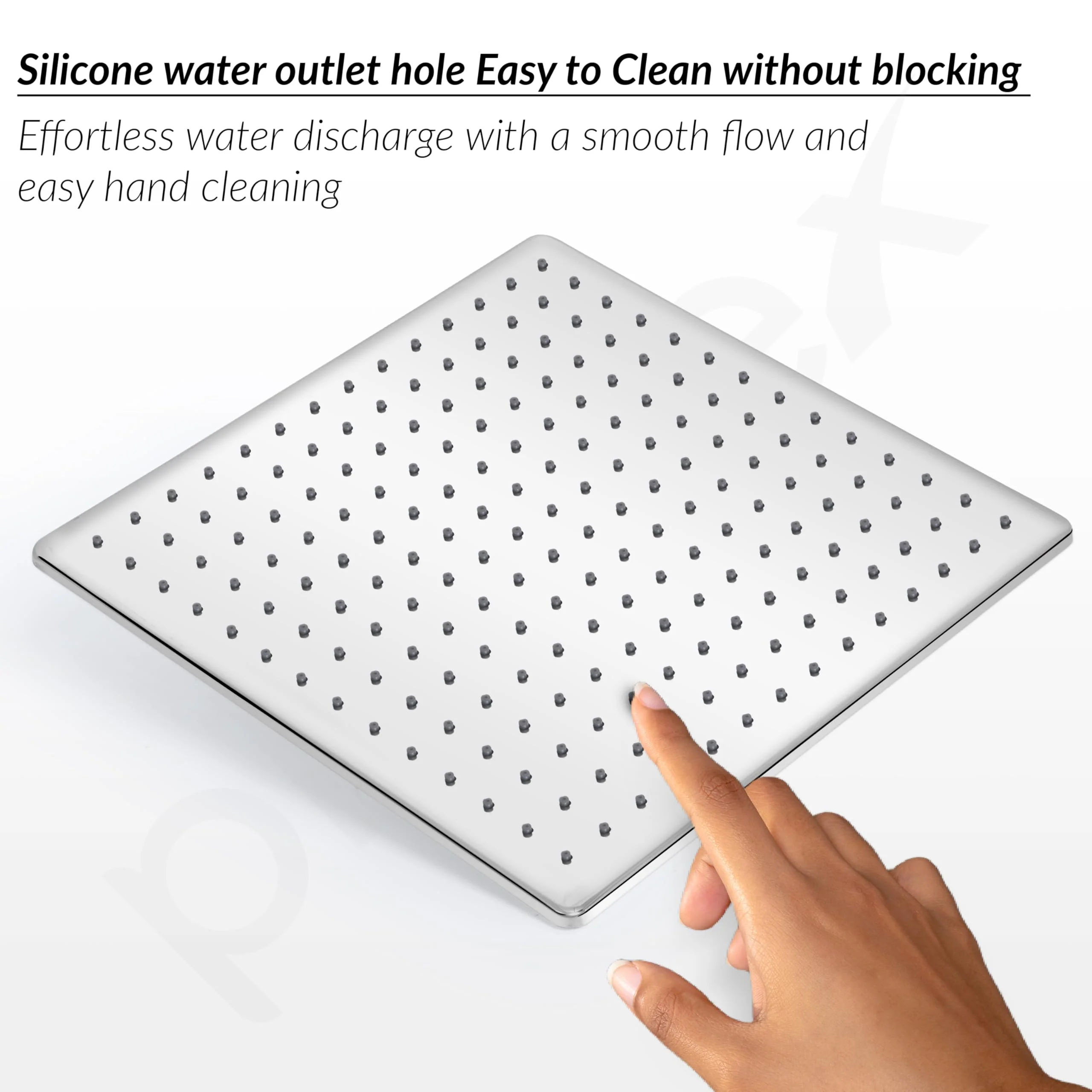 Plantex Stainless Steel Shower head for Bathroom 12 x 12 inch with Water Saving Techonology/Rain Flow Overhead Shower without Arm/Bathroom Showers - (Elegance-Chrome) - Image 2