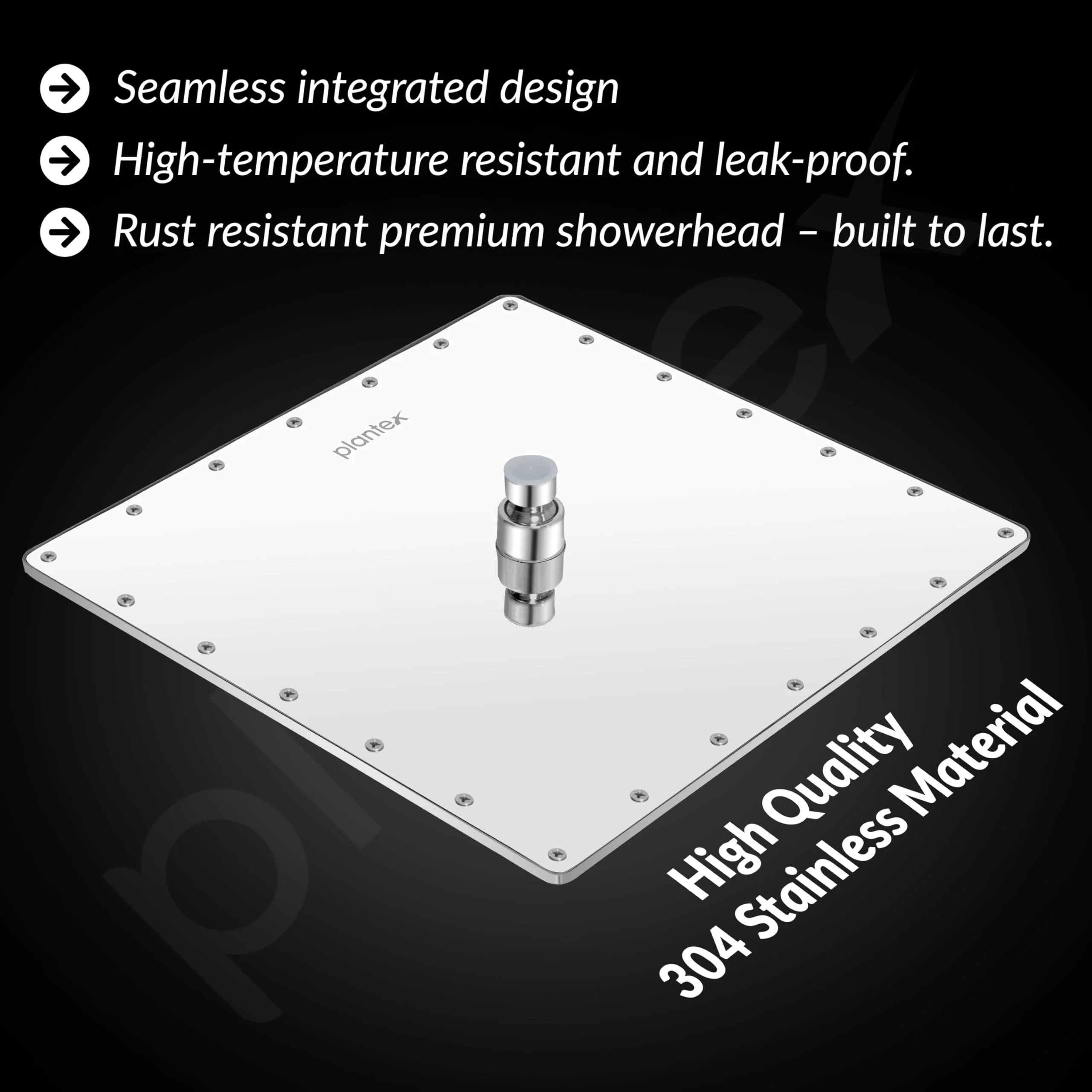 Plantex Stainless Steel Shower head for Bathroom 12 x 12 inch with Water Saving Techonology/Rain Flow Overhead Shower without Arm/Bathroom Showers - (Elegance-Chrome) - Image 4