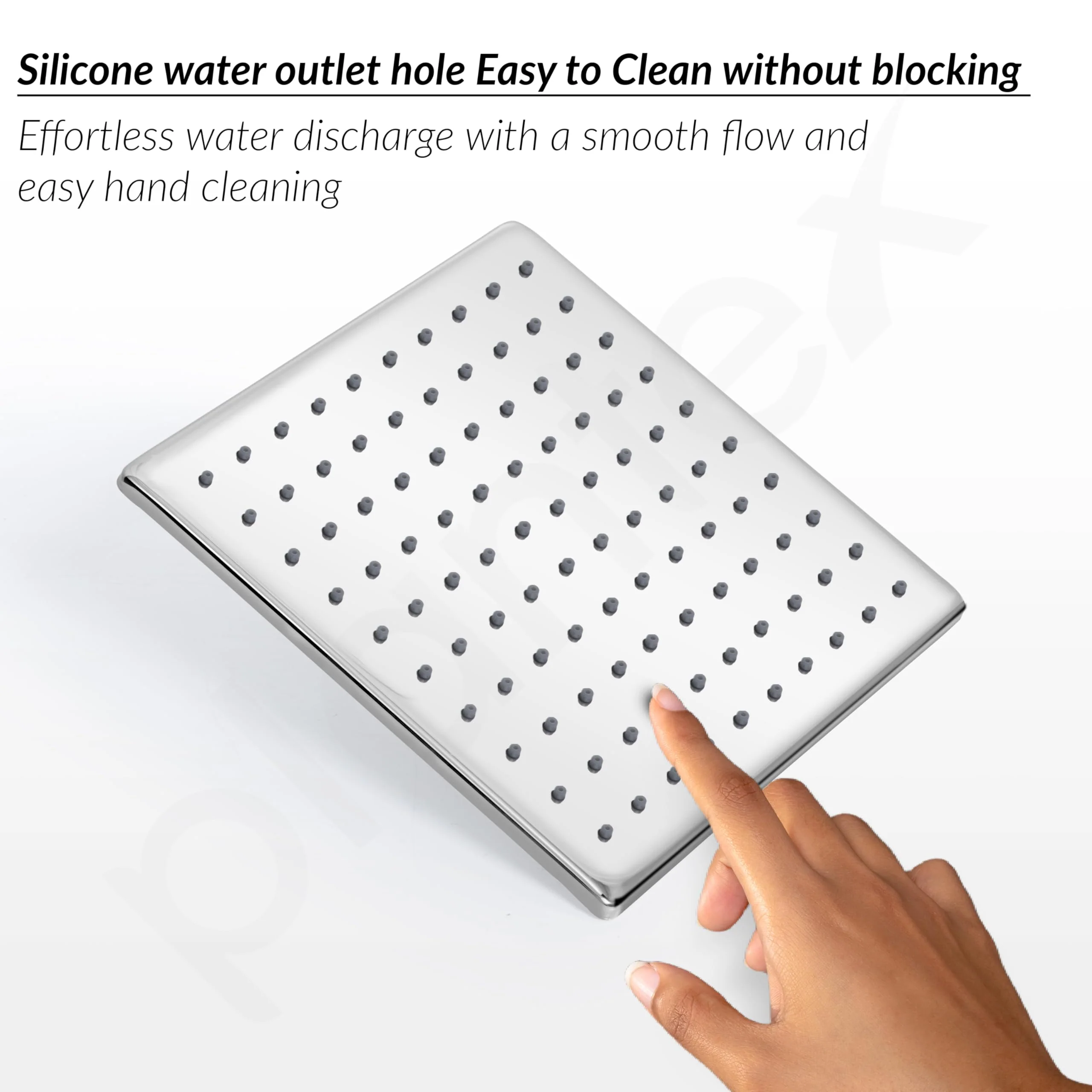 Plantex Stainless Steel Shower Head for Bathroom/8 x 8 inche Square Overhead Shower without Arm/Adjustable Bathroom Shower-(Elegance-Chrome) - Image 4