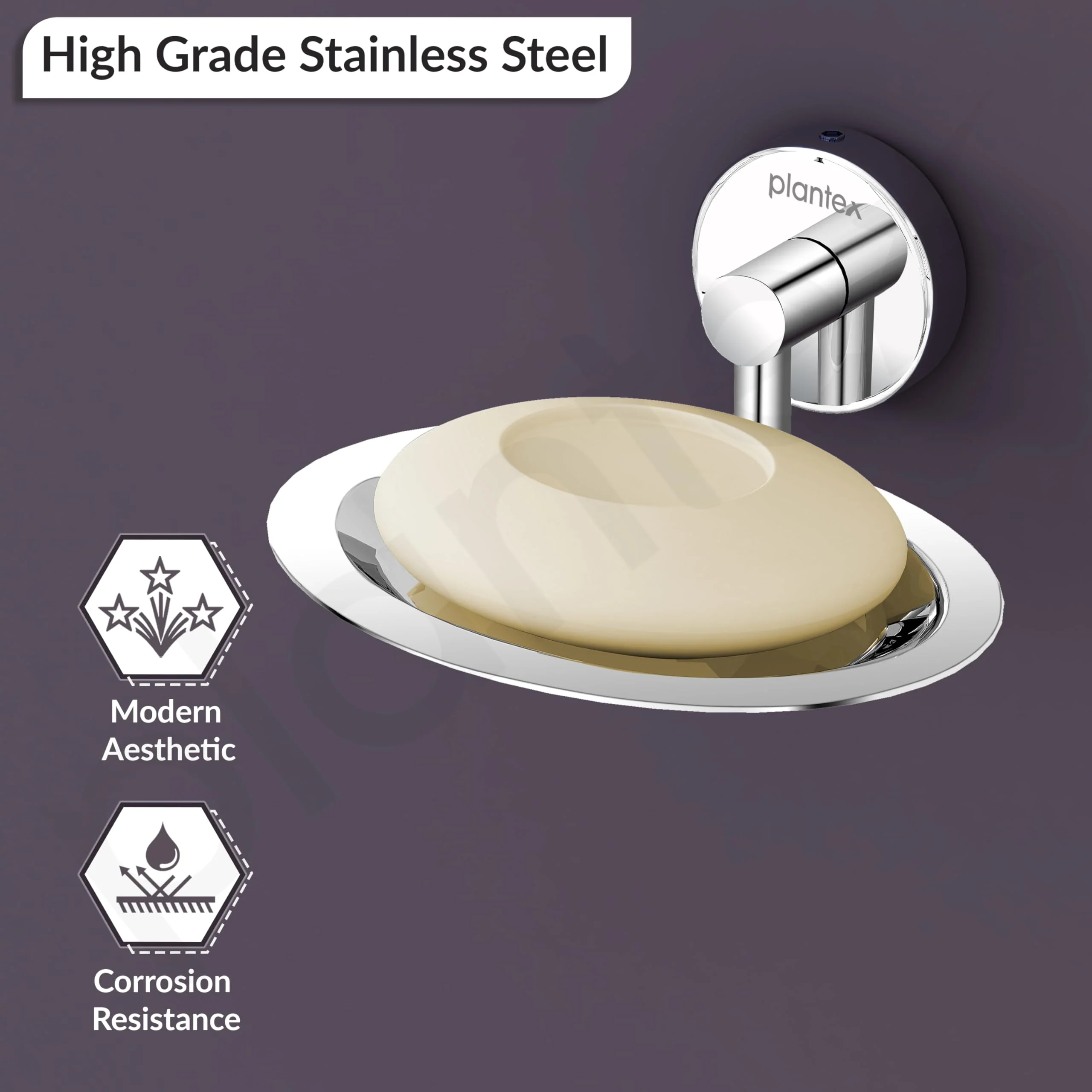 Plantex Stainless Steel Soap Holder for Bathroom/Soap Stand/Soap Dish/Soap Storage/Bathroom Accessories (Chrome) - Image 3